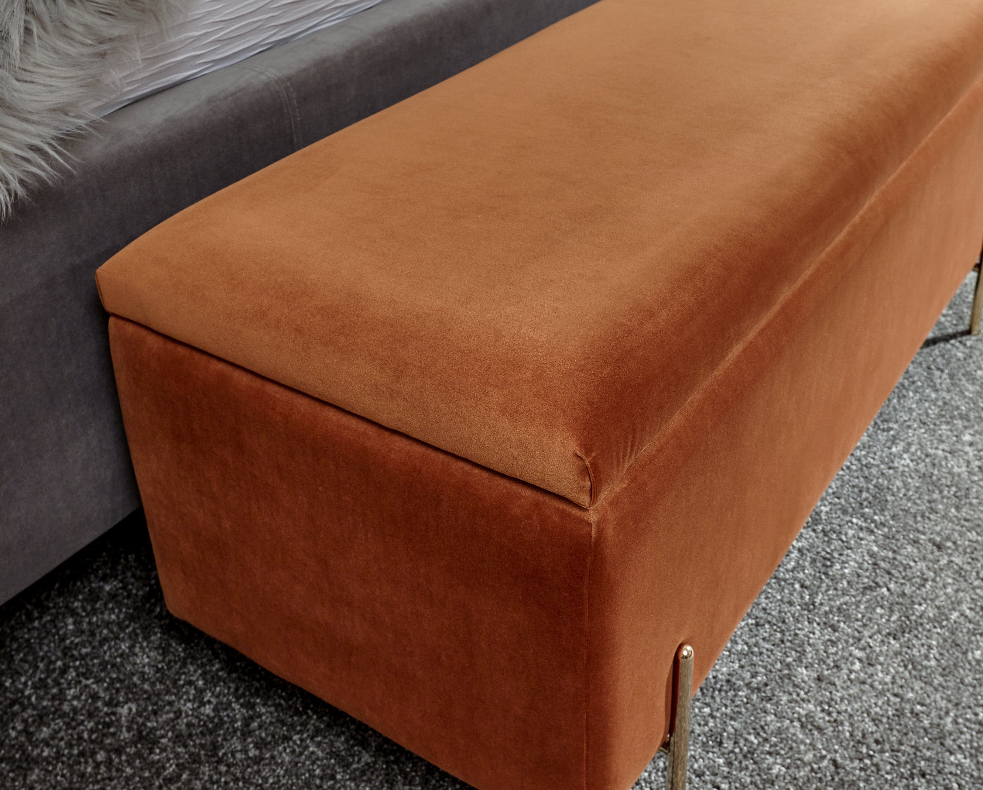 GFW Storage Ottoman Mystica Ottoman Storage Bench Russet Bed Kings