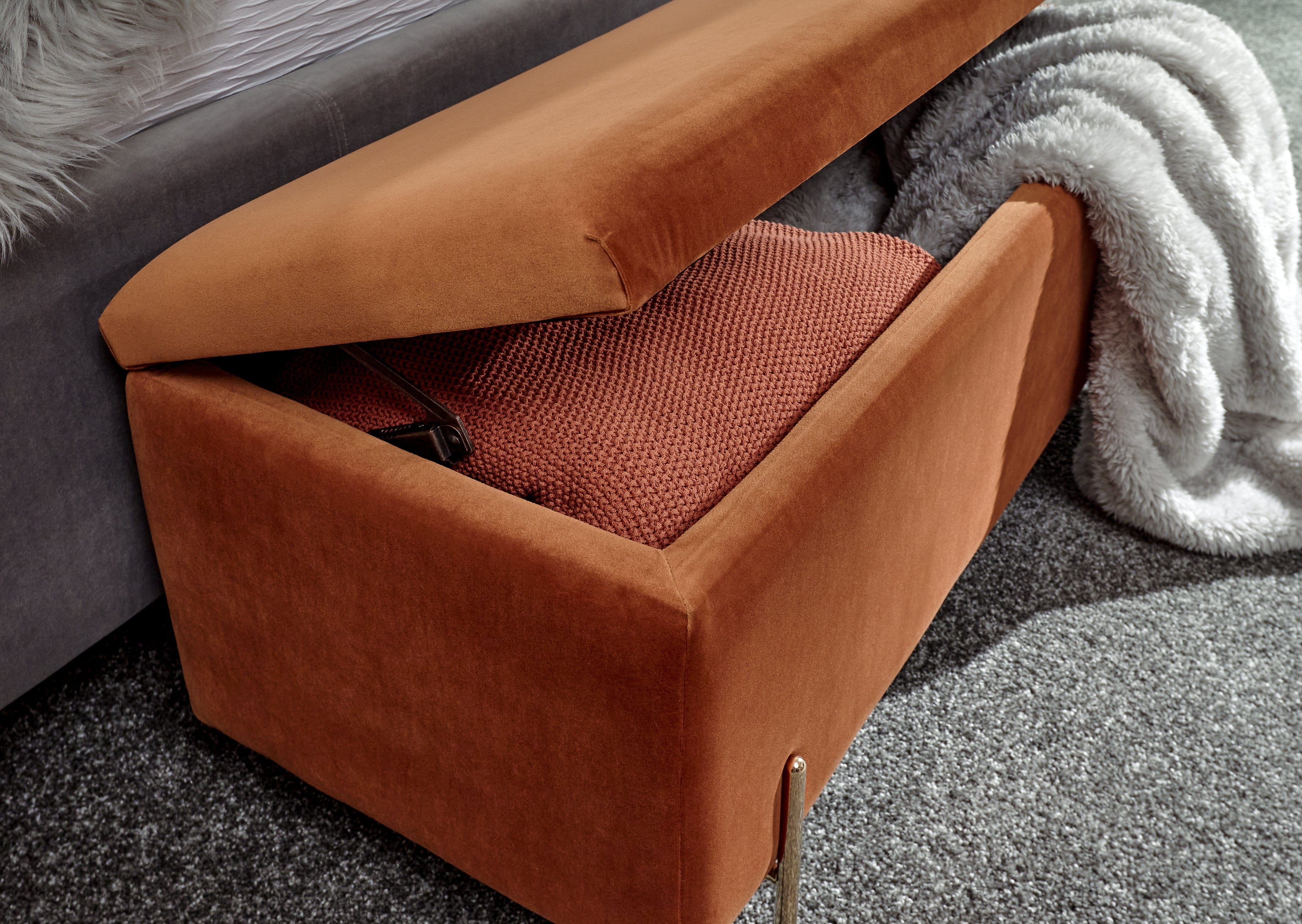 GFW Storage Ottoman Mystica Ottoman Storage Bench Russet Bed Kings