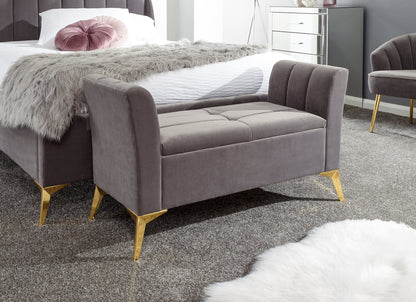 GFW Storage Ottoman Pettine Ottoman Storage Bench Grey Bed Kings