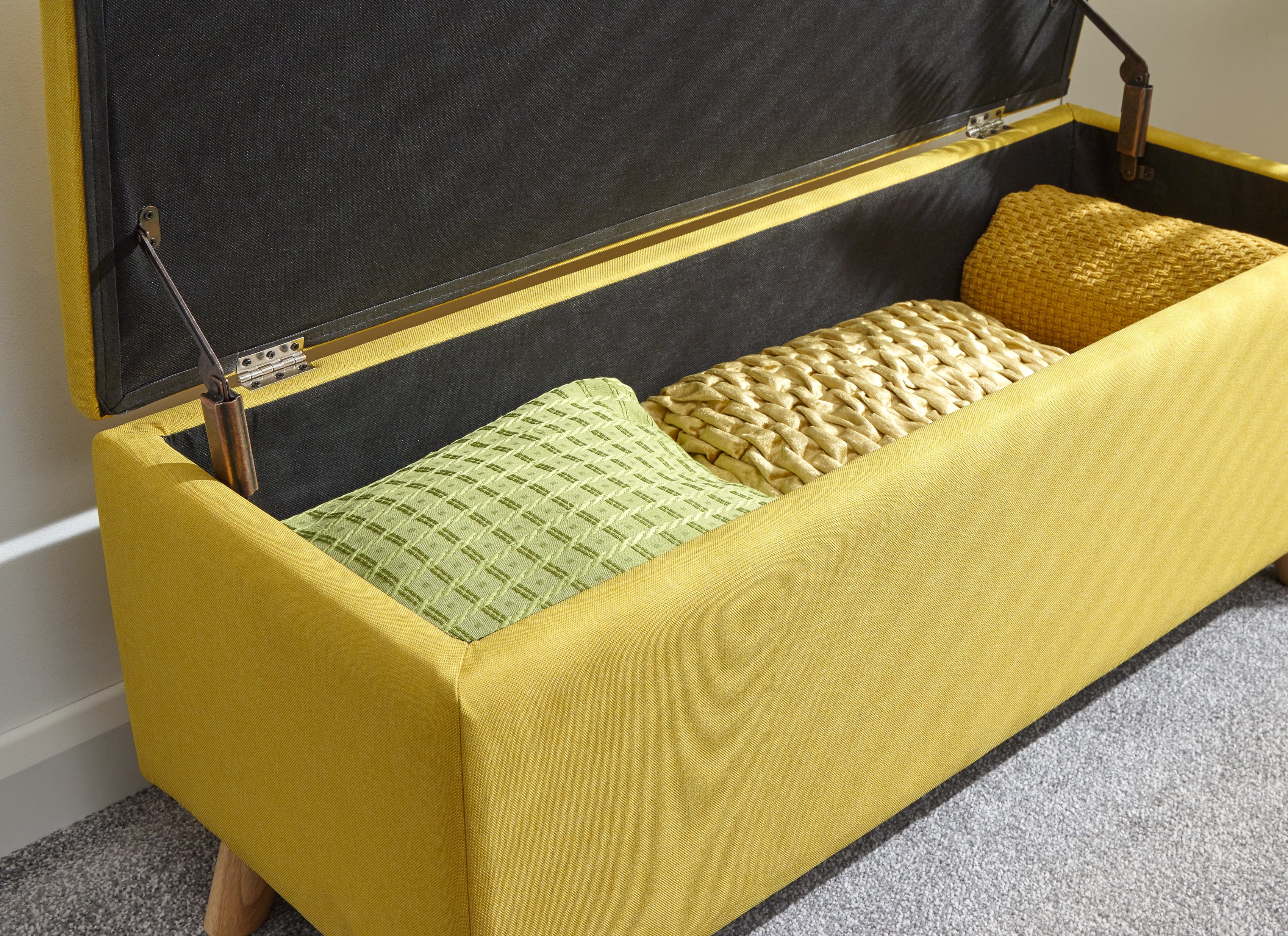 GFW Storage Ottoman Secreto Ottoman Mustard Bed Kings