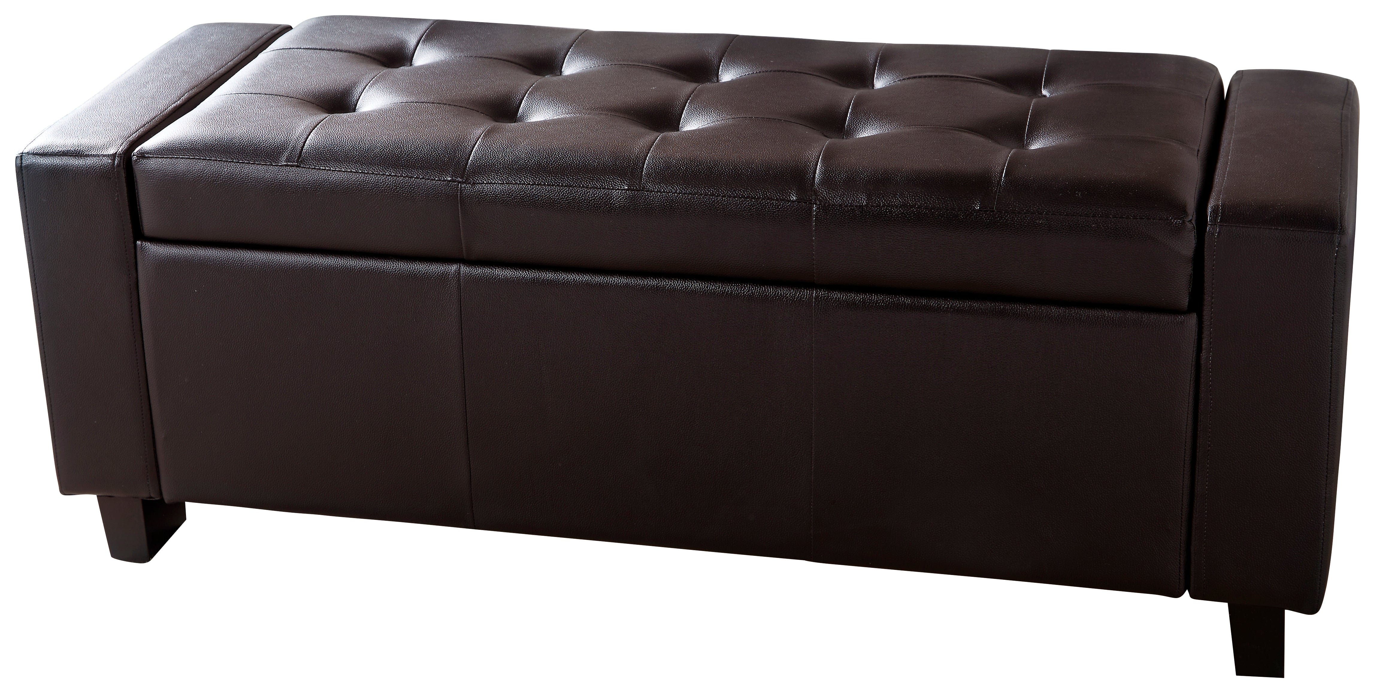 GFW Storage Ottoman Verona Ottoman Bench Brown  Pu Bed Kings