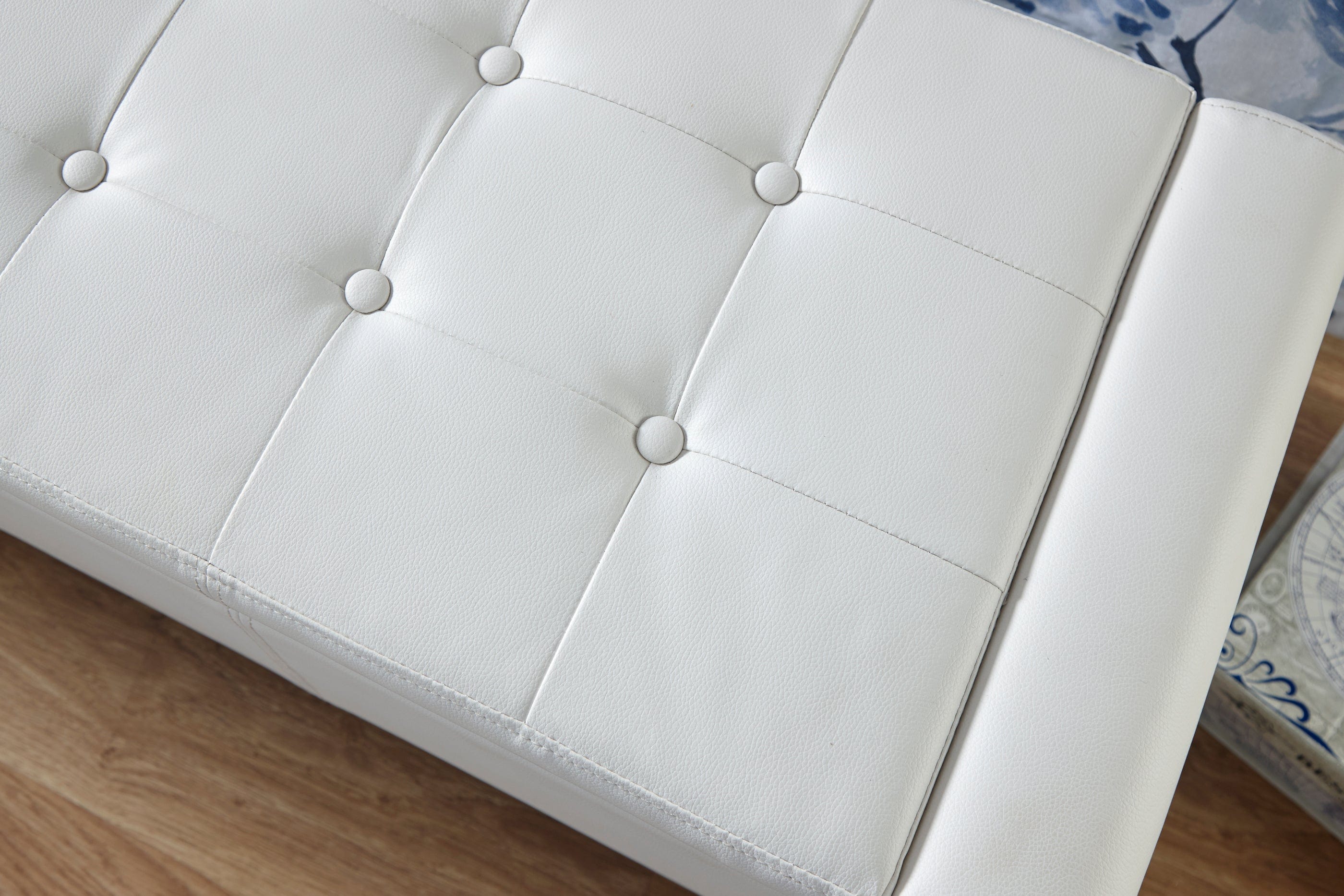 GFW Storage Ottoman Verona Ottoman Bench White Pu Bed Kings