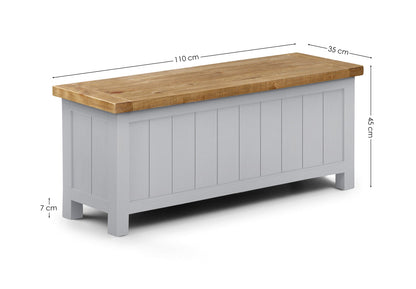 Julian Bowen Storage Ottoman Aspen Storage Bench - Grey Wash Bed Kings