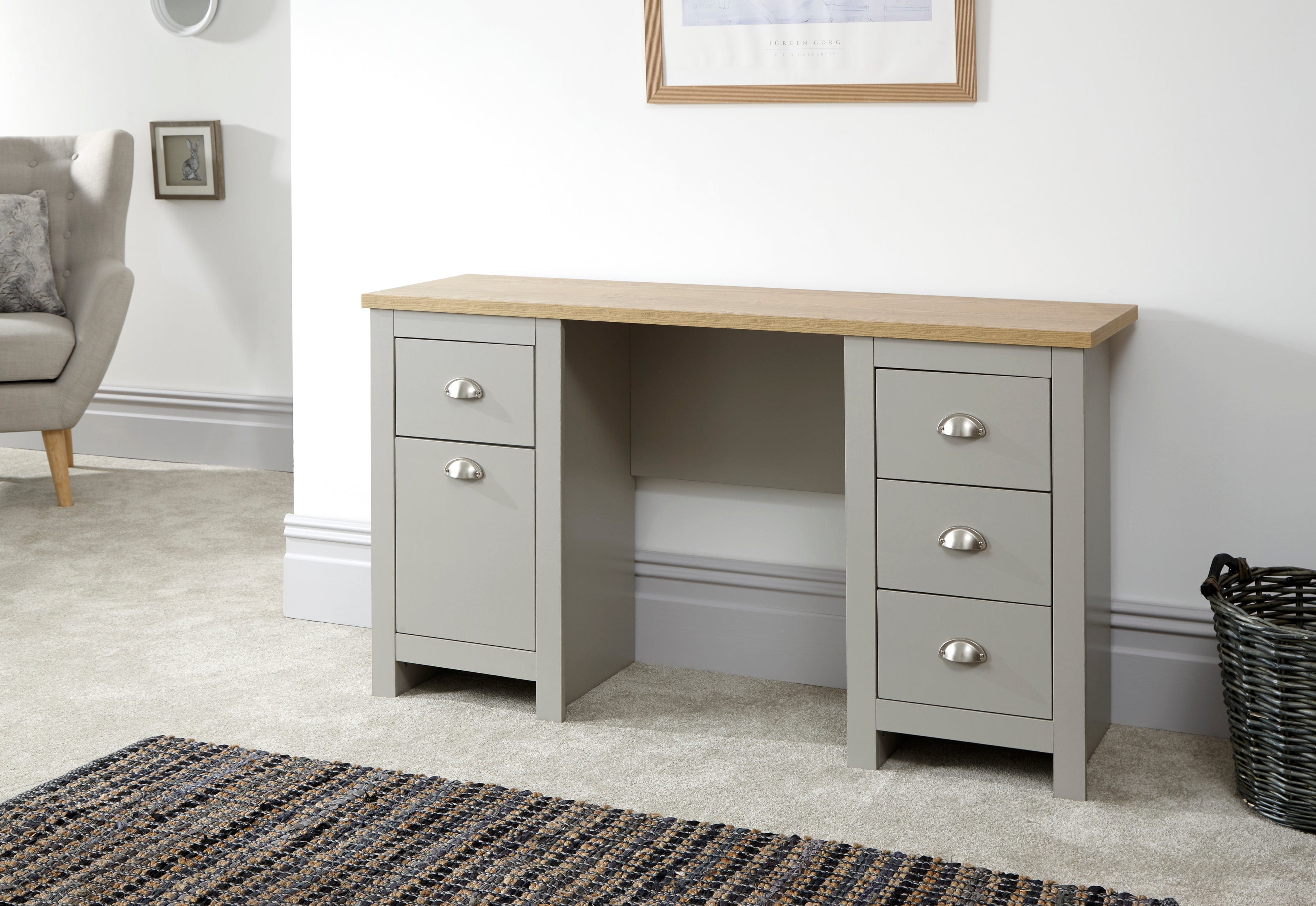 GFW Study Desk Lancaster Study Desk Grey Bed Kings