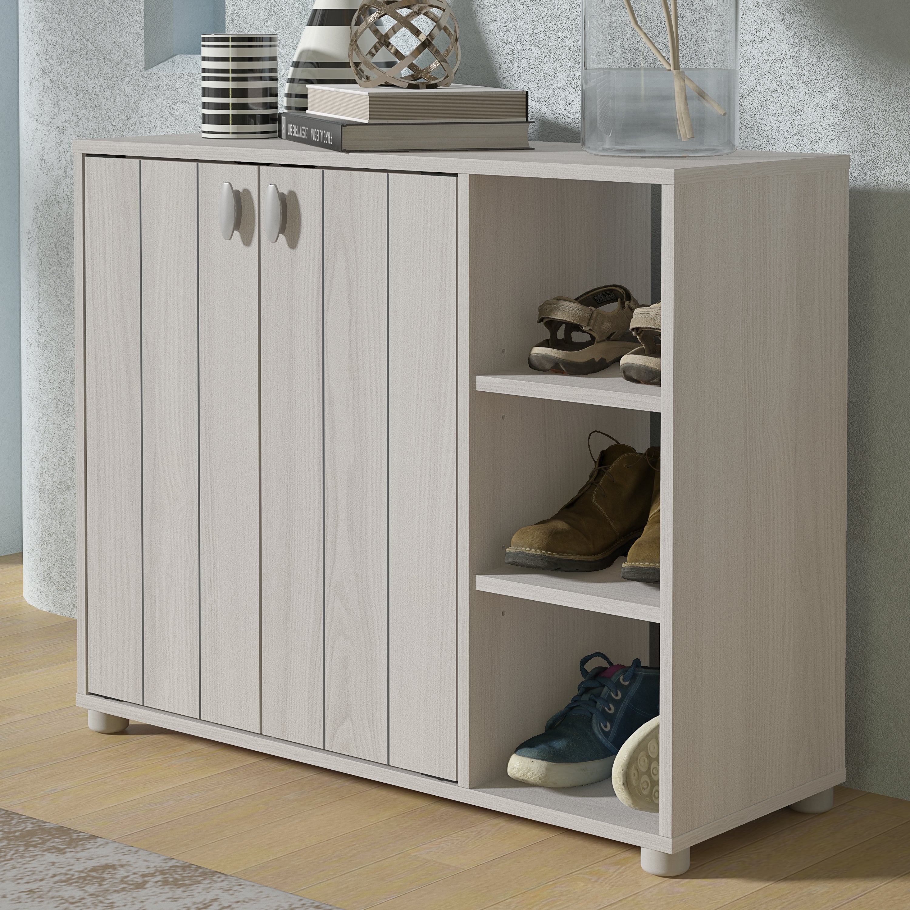 Bideford Shoe Cabinet Warm Grey Oak