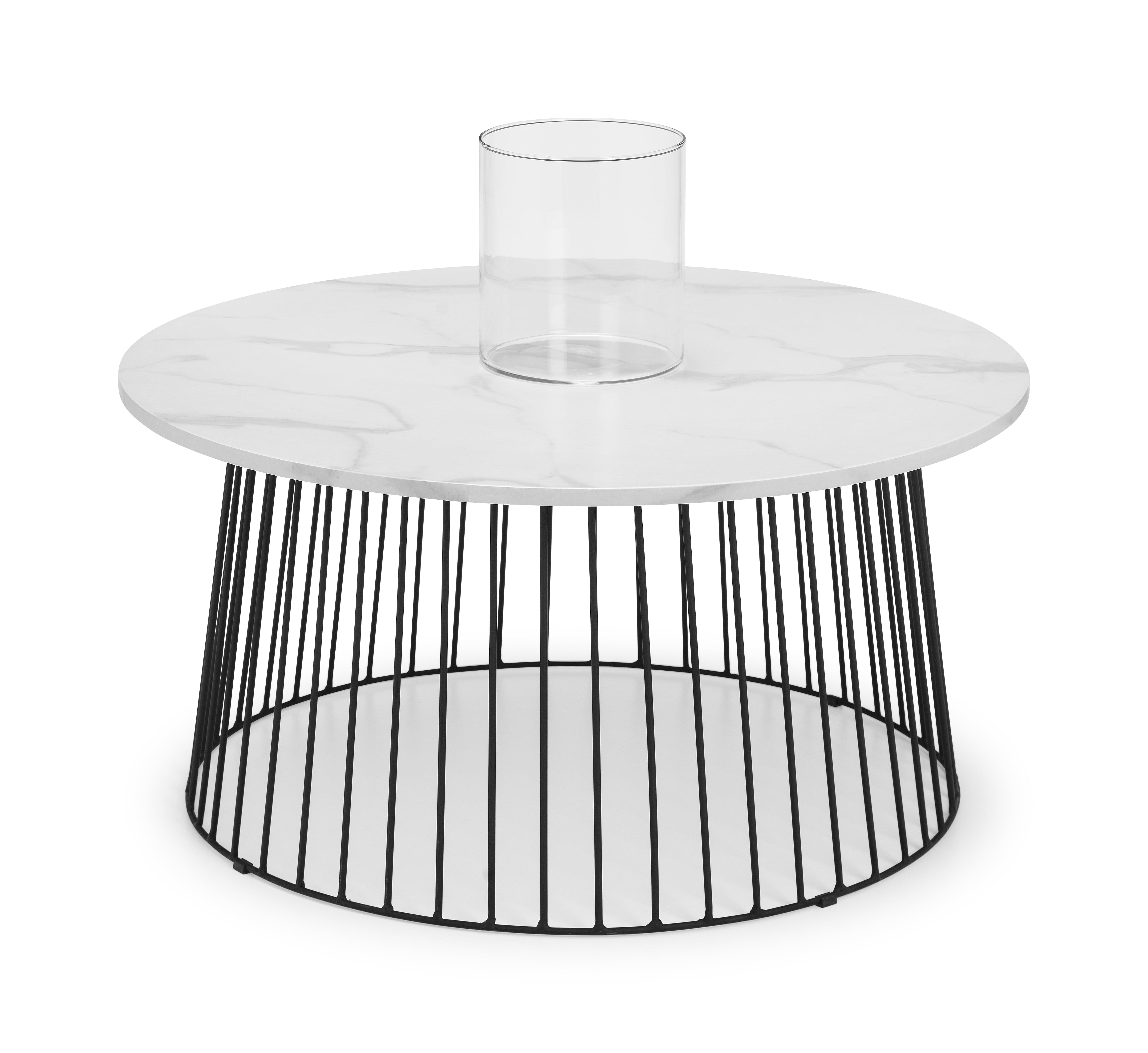 Broadway Round Coffee Table - White Marble