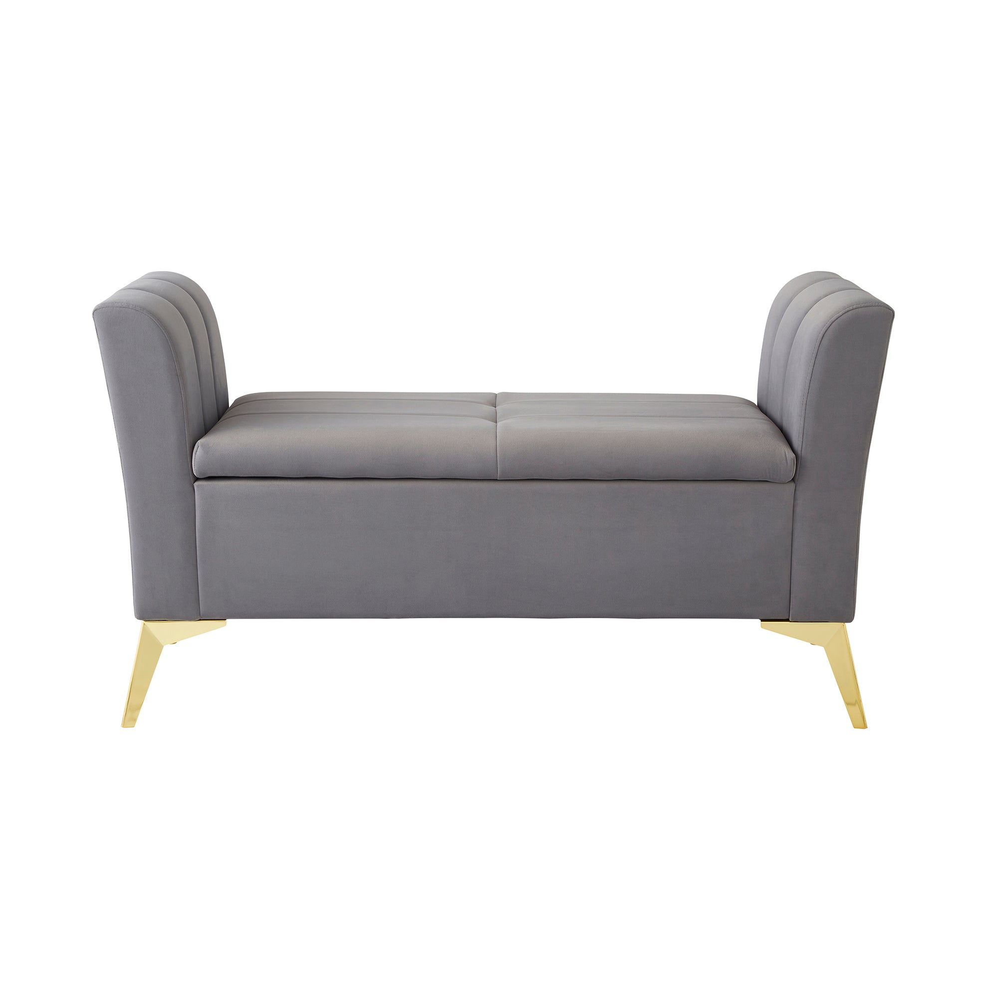 Pettine Ottoman Storage Bench Grey