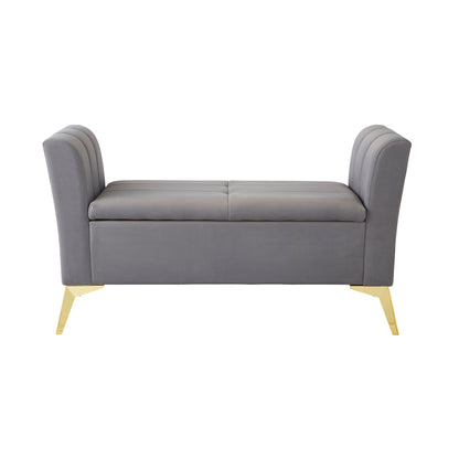Pettine Ottoman Storage Bench Grey