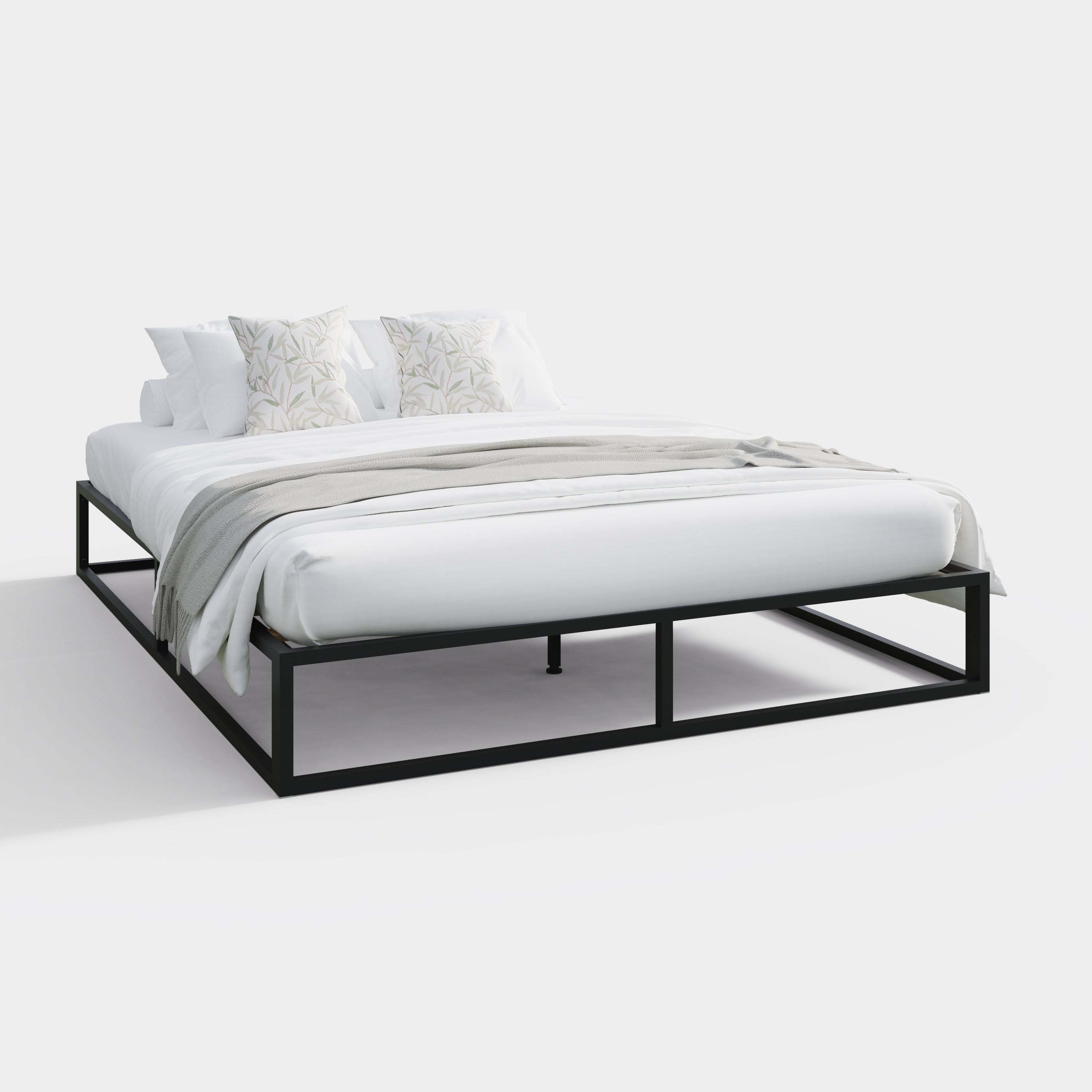 Platform Metal Bed Black