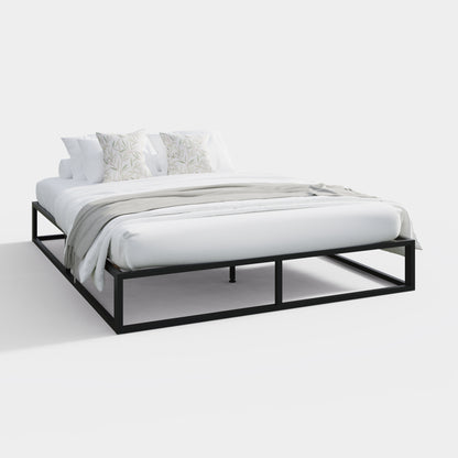 Platform Metal Bed Black