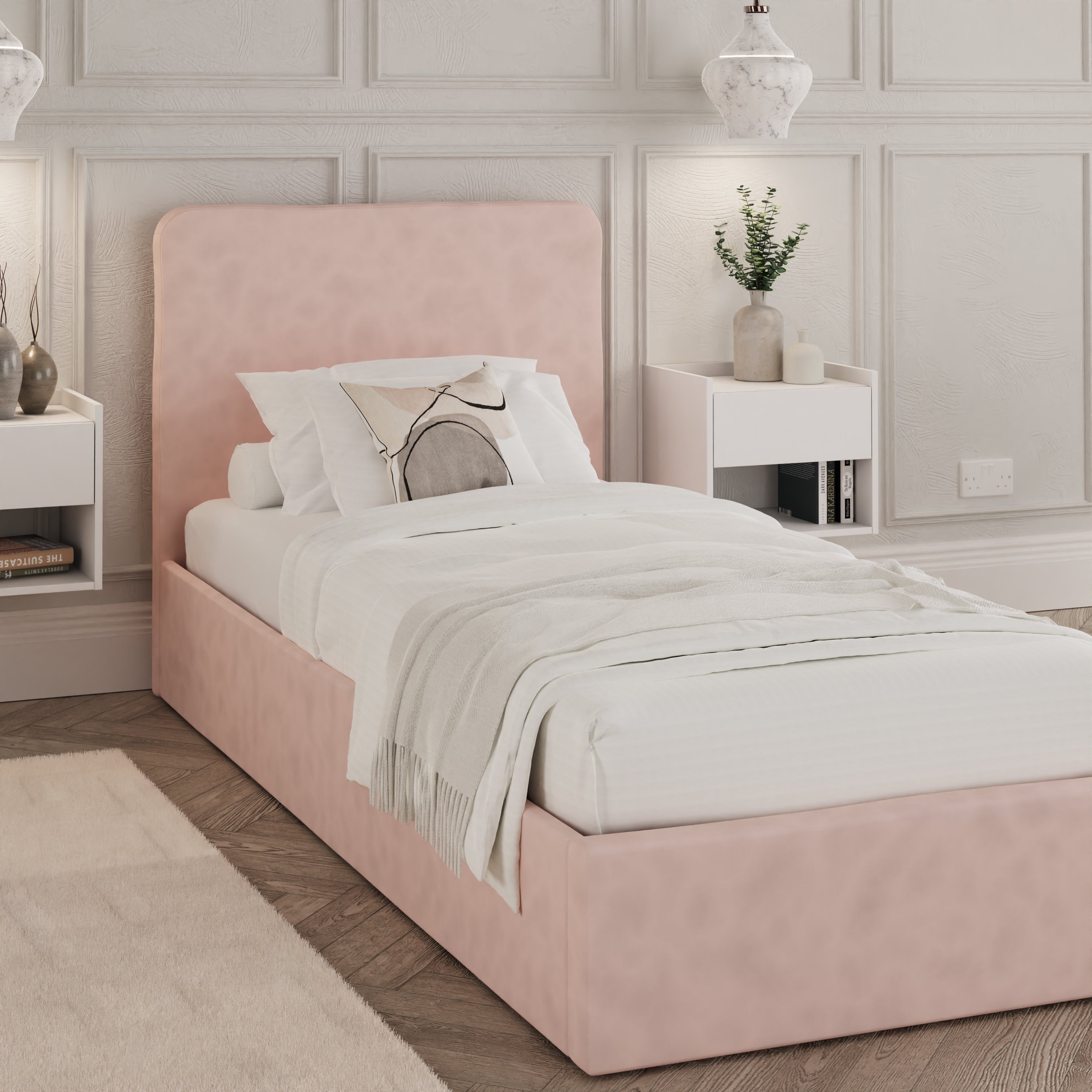 Chiswick Ottoman Bed Frame - Soft Pink