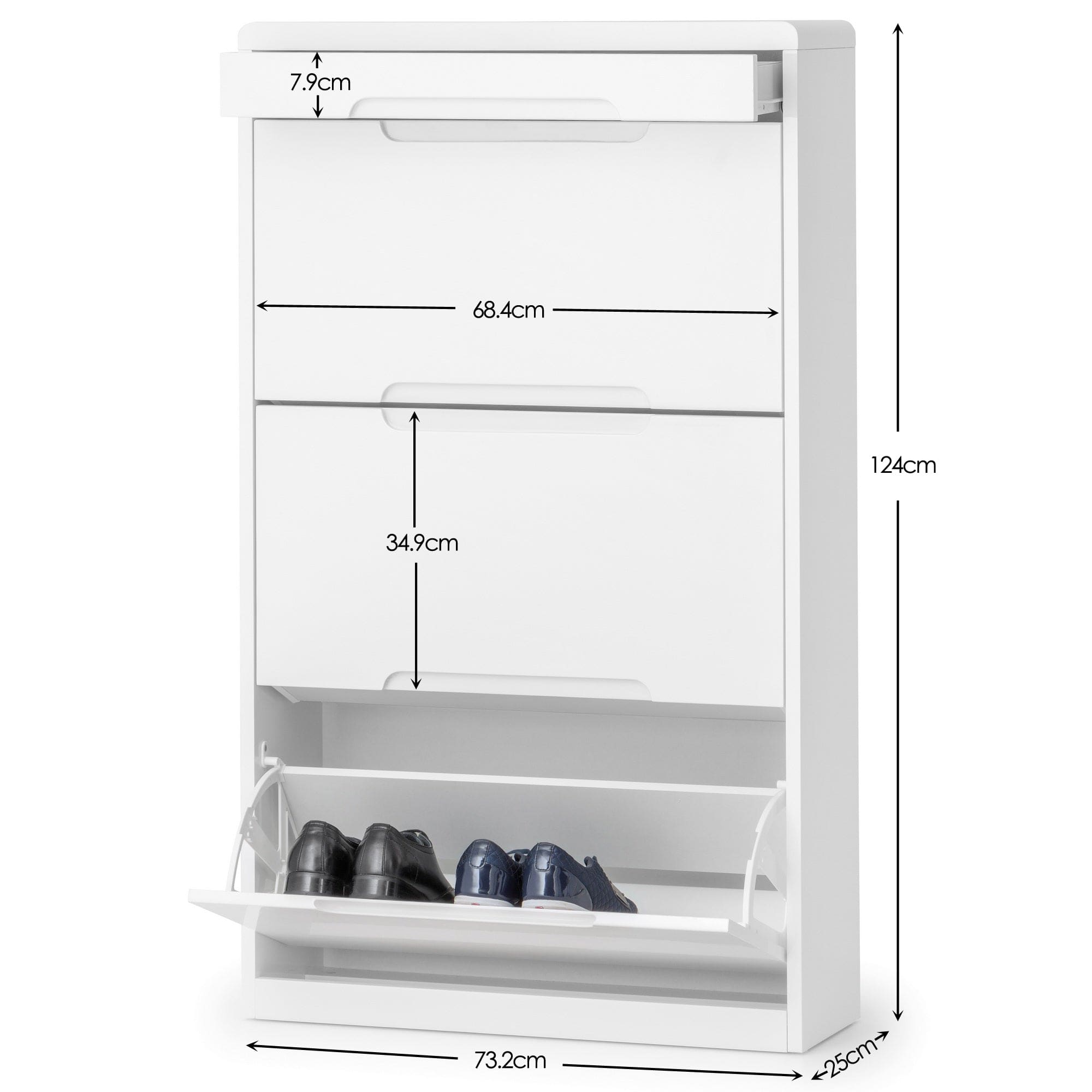 Manhattan Shoe Cabinet With Drawer- White