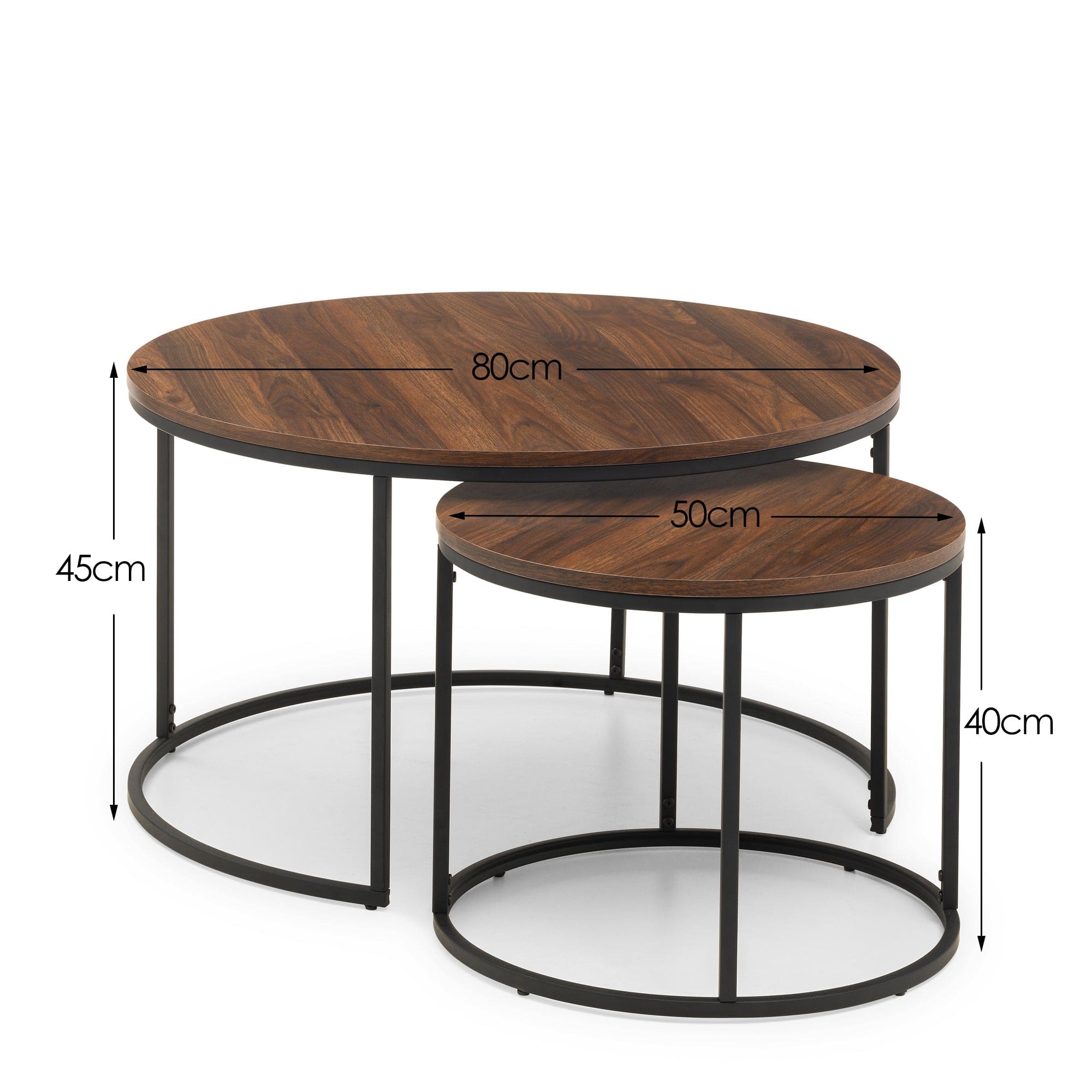 Bellini Round Nesting Coffee Table - Walnut