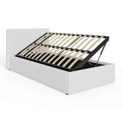 Side Lift Ottoman Bed White