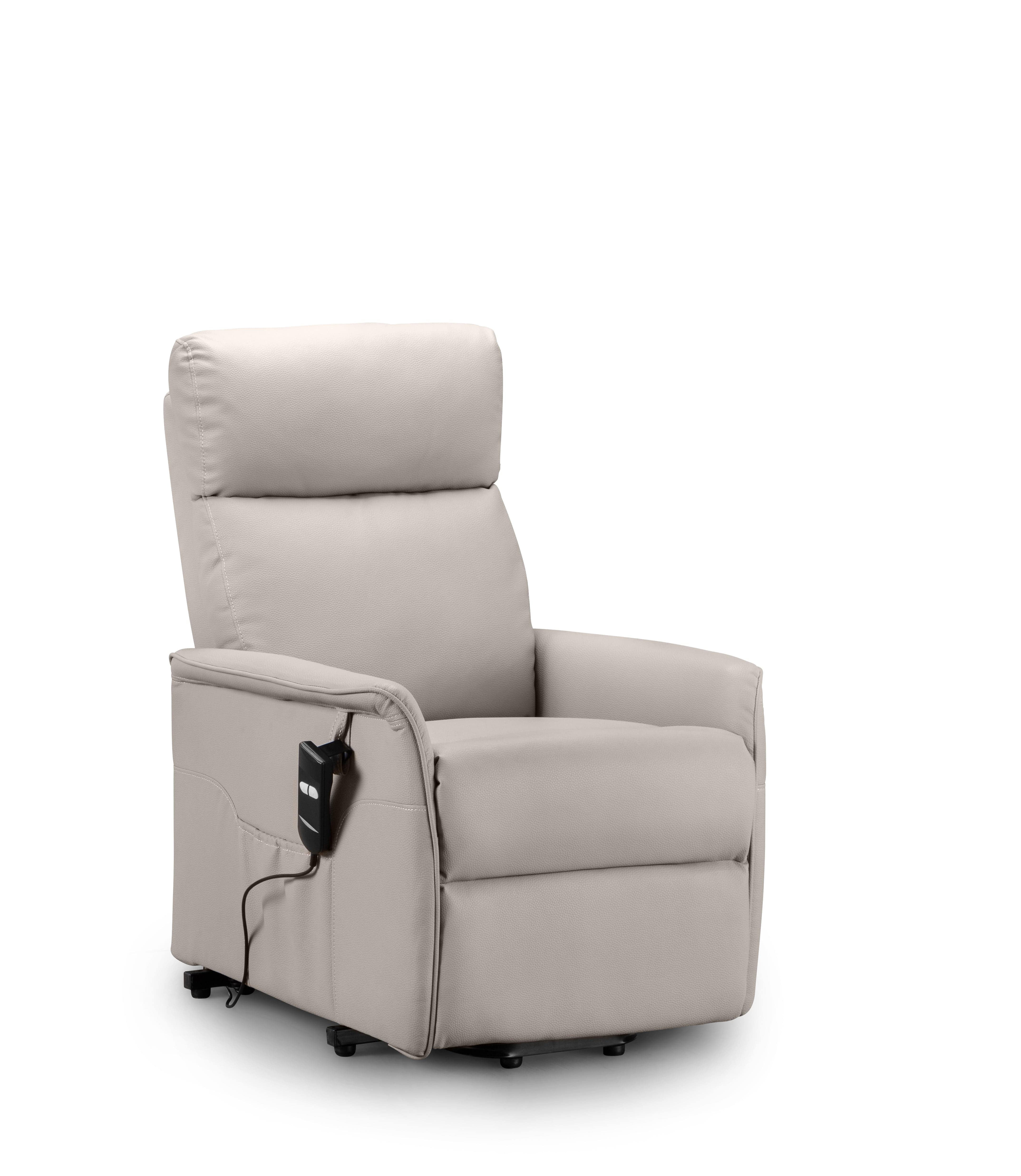 Helena Rise & Recline Chair Pebble Faux Leather