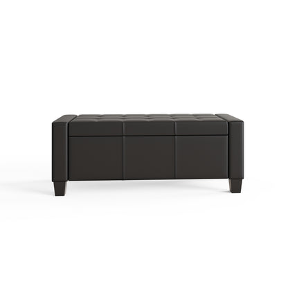 Verona Ottoman Bench Black  Pu