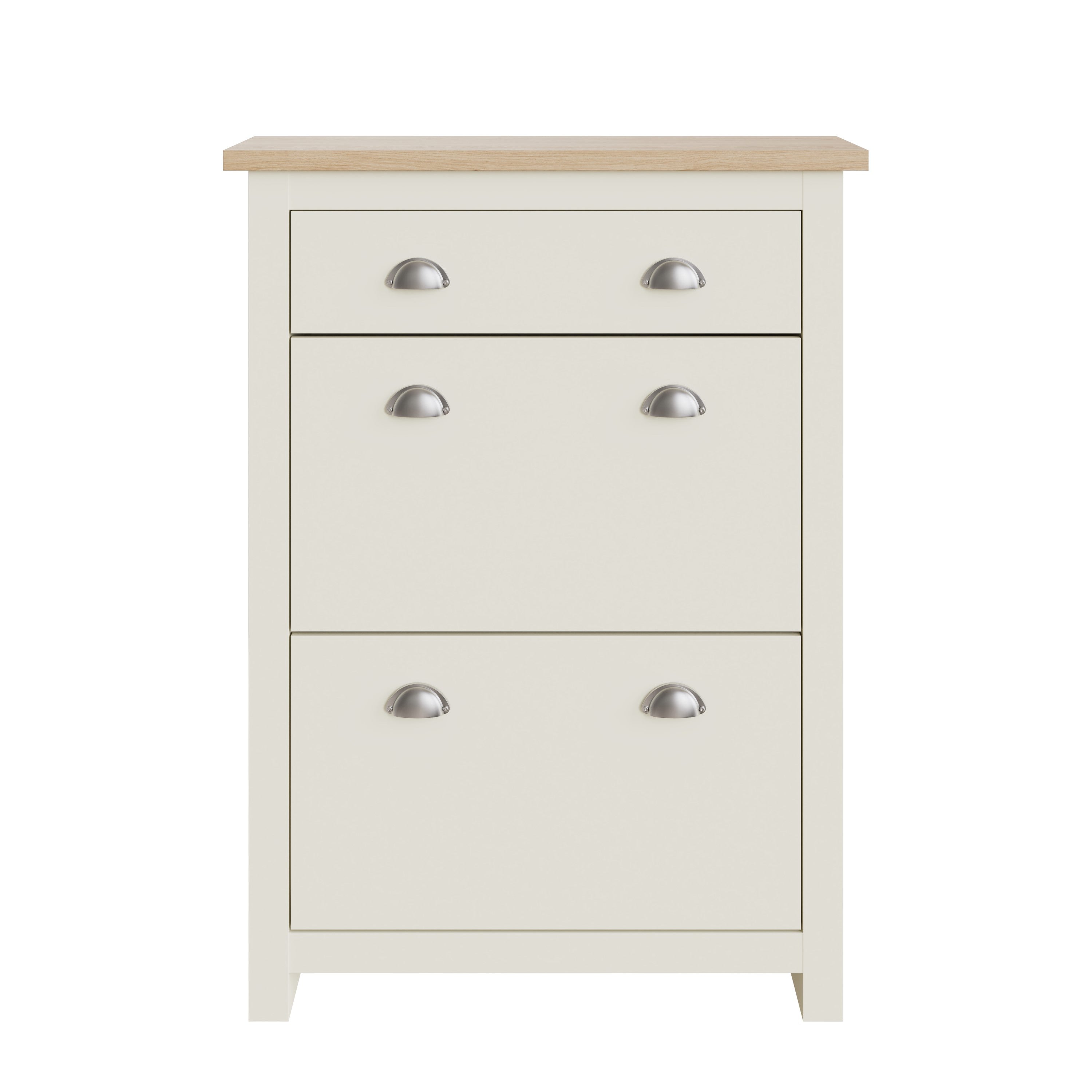 Lancaster 2Dr 1Drw Shoe Cabinet Cream