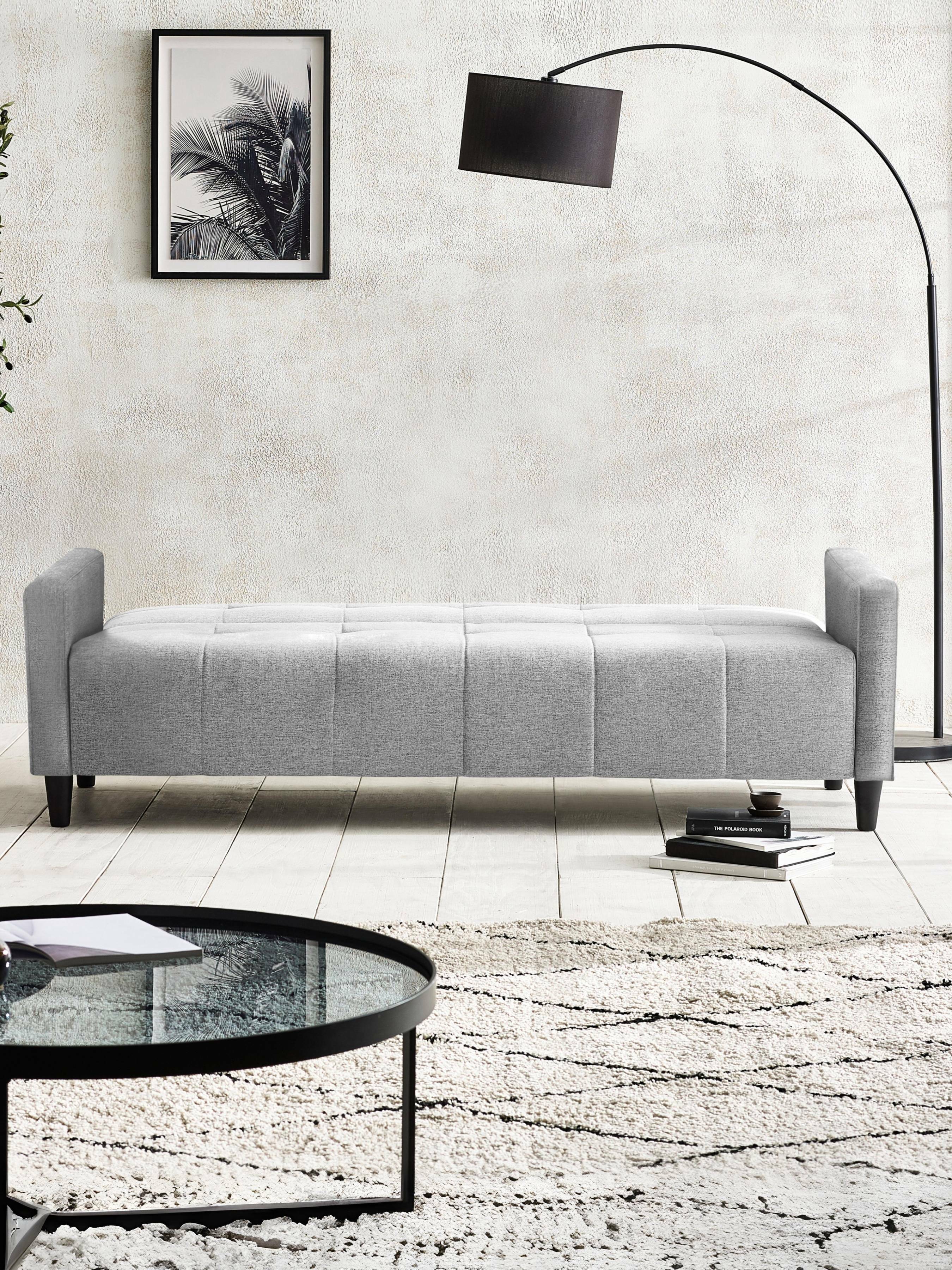 Alfie 3 Seater Grey Linen Storage Sofabed
