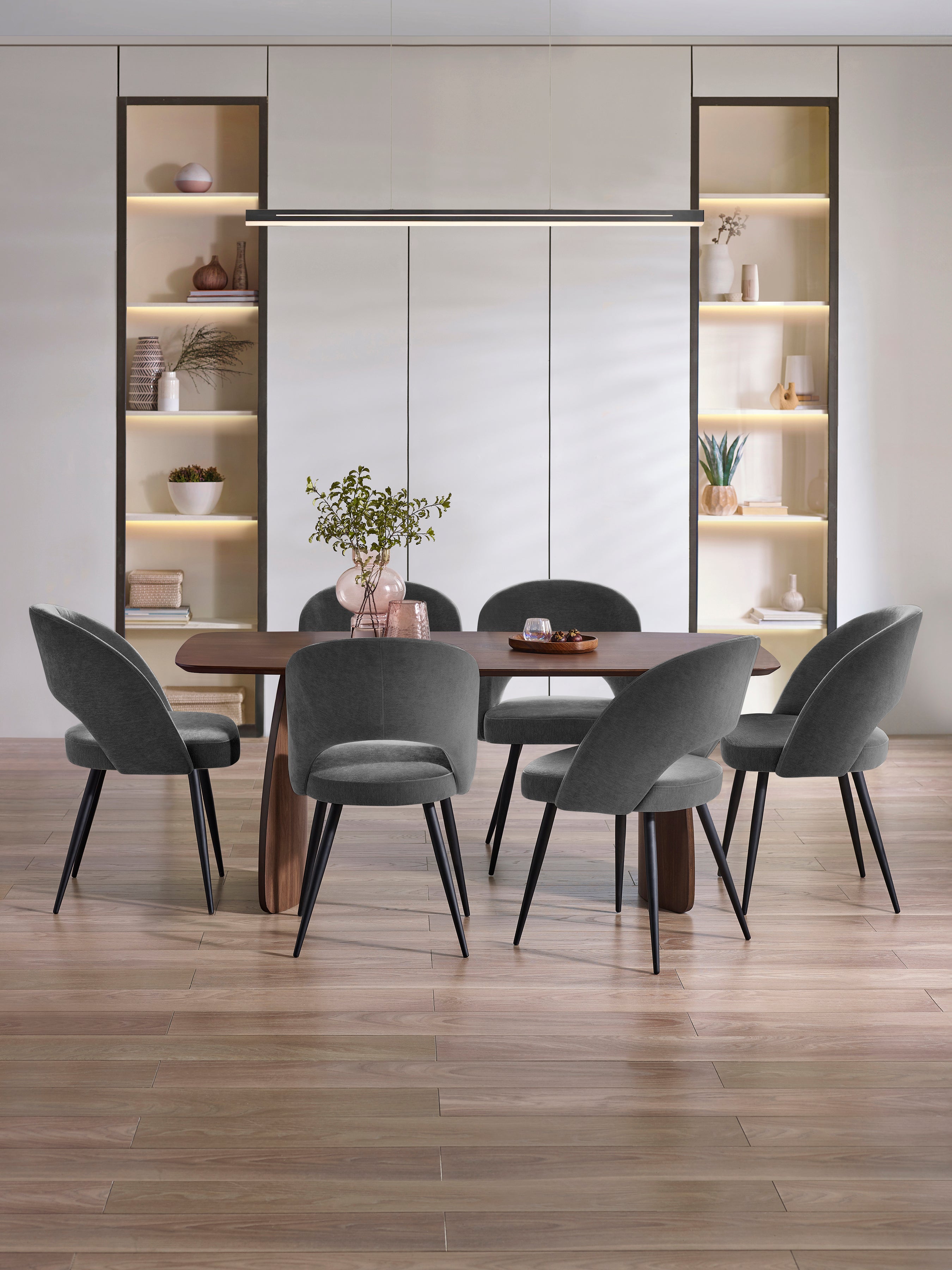 Artemis Curved Leg Walnut Dining Table