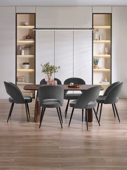Artemis Curved Leg Walnut Dining Table
