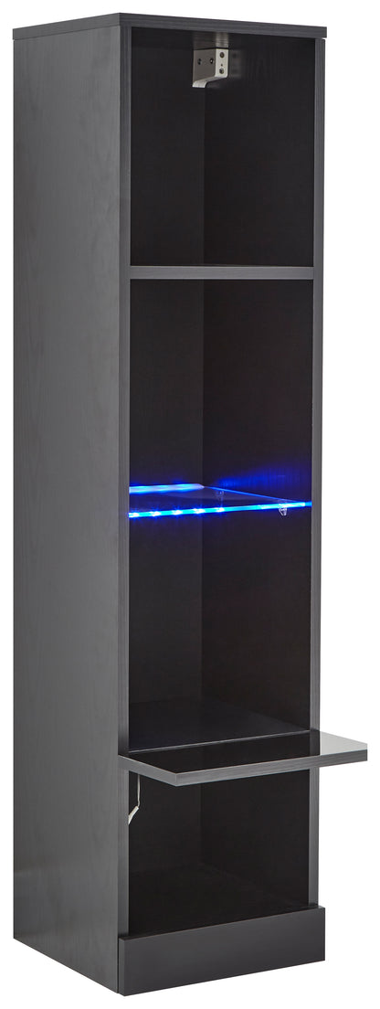 Galicia Tall Shelf Unit With Led Black