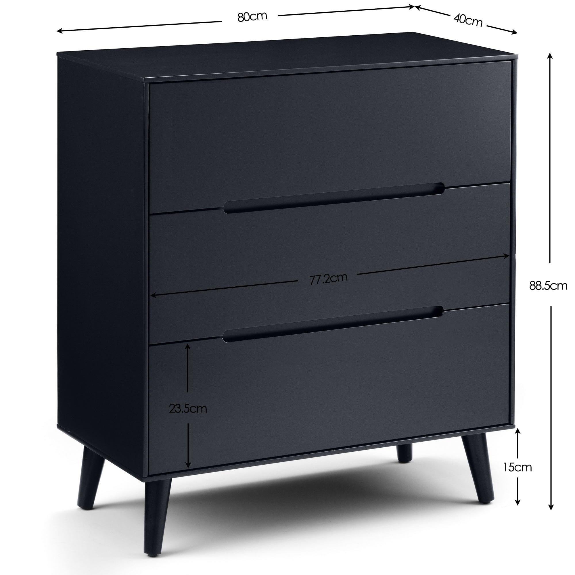 Alicia 3 Drawer Chest - Anthracite