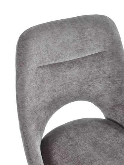 Jonah Grey Chenille Upholstered Dining Chairs (Set of 2)