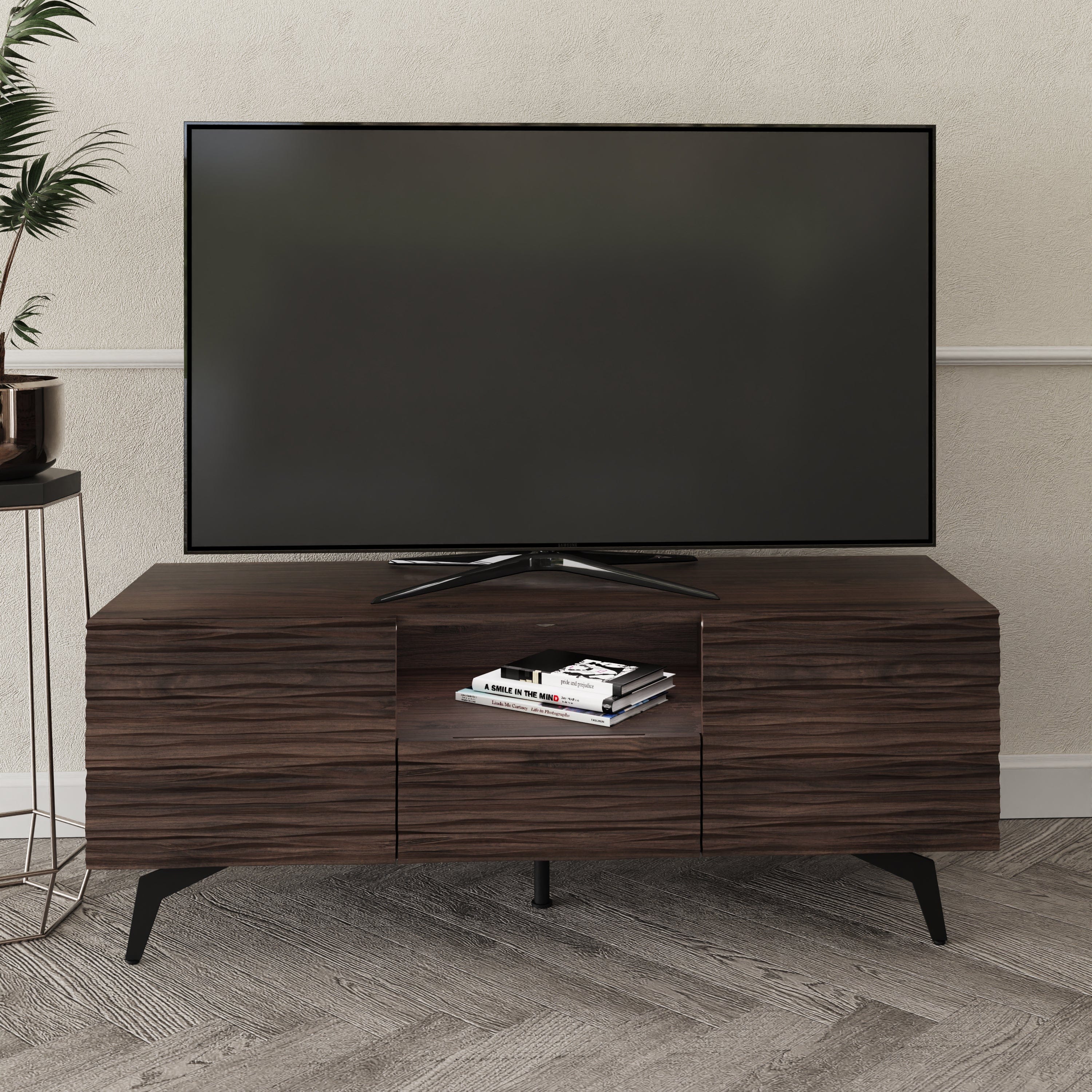 GFW TV Unit Bantham Tv Unit Dark Walnut Bed Kings