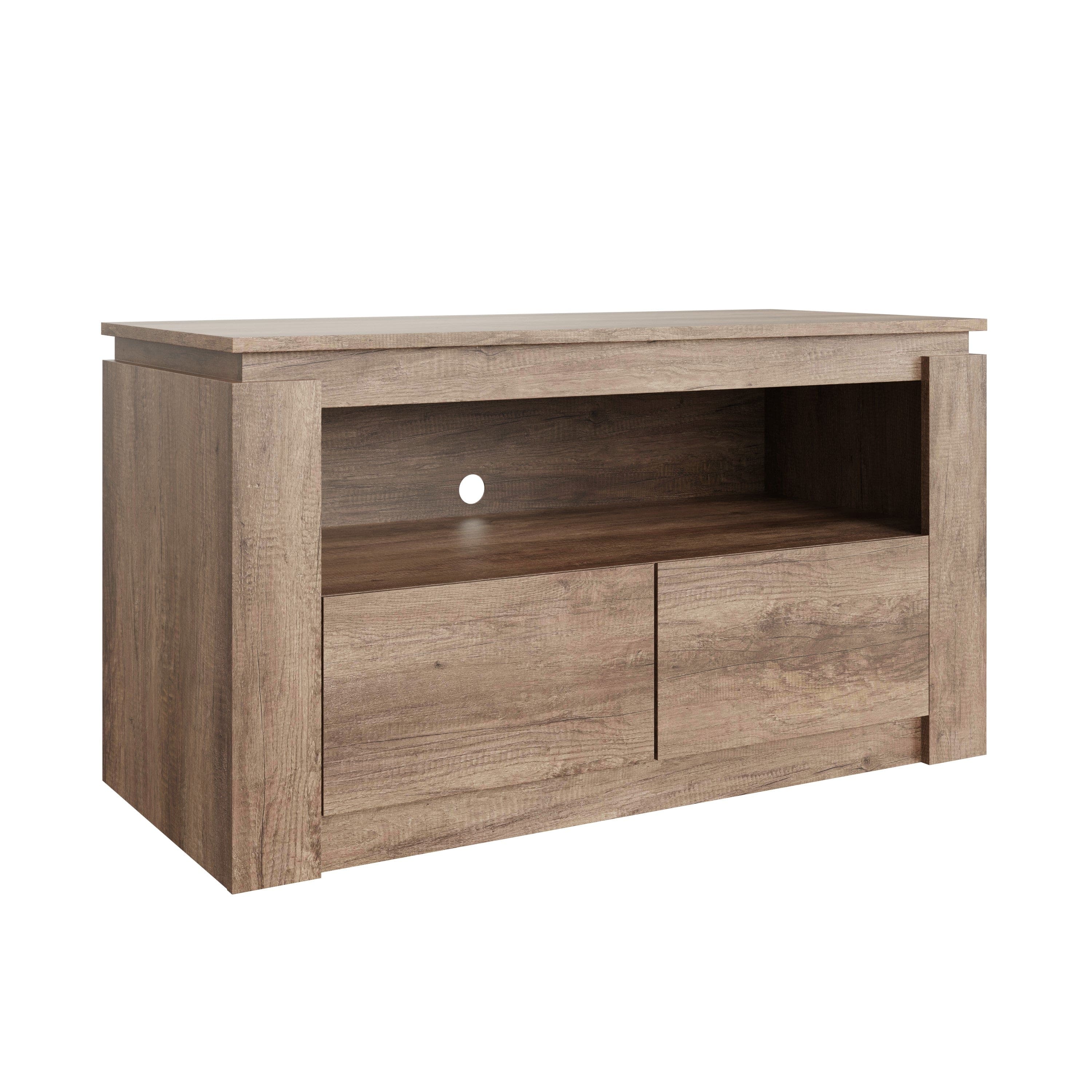 GFW TV Unit Canyon Oak 2 Drawer Tv Unit Bed Kings