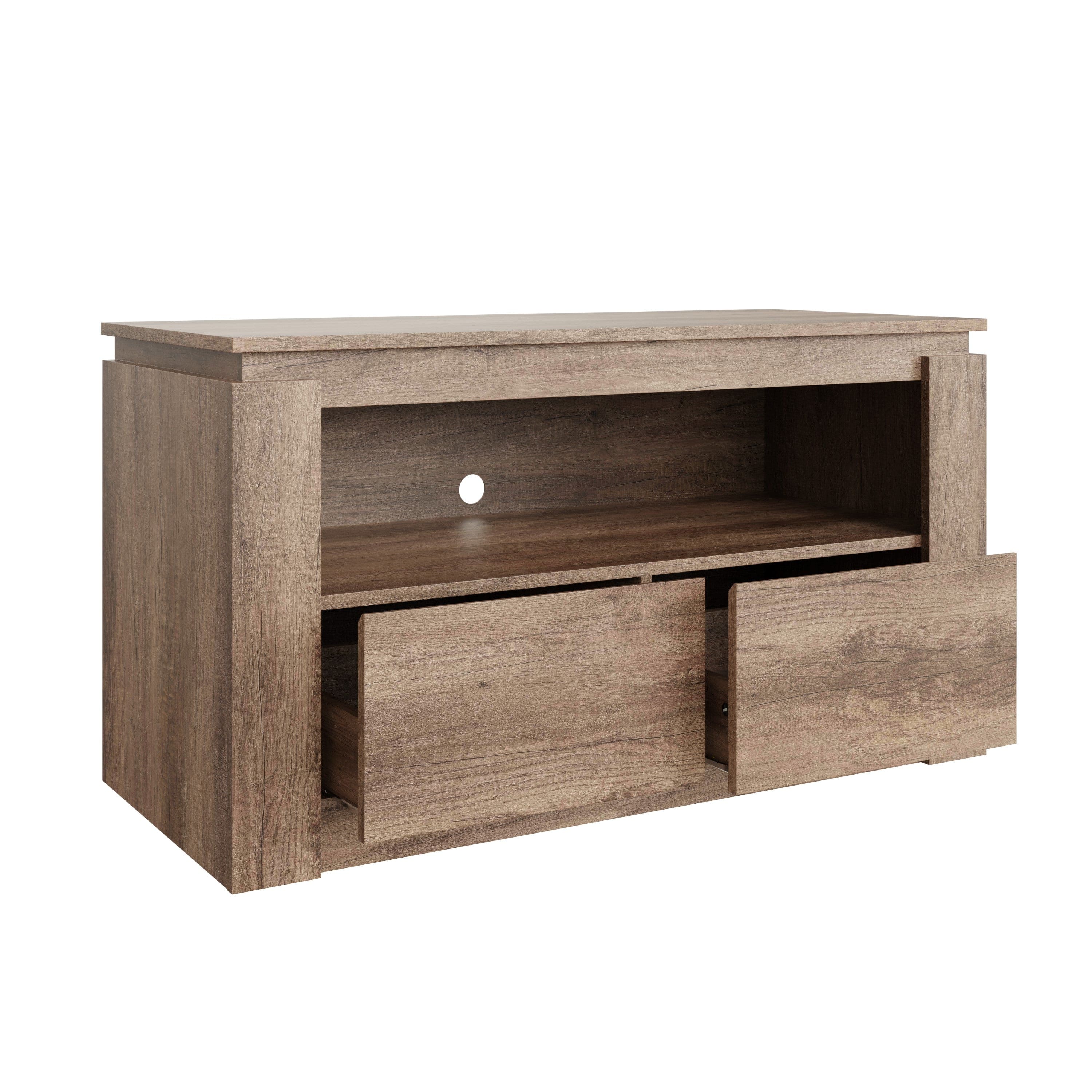 GFW TV Unit Canyon Oak 2 Drawer Tv Unit Bed Kings