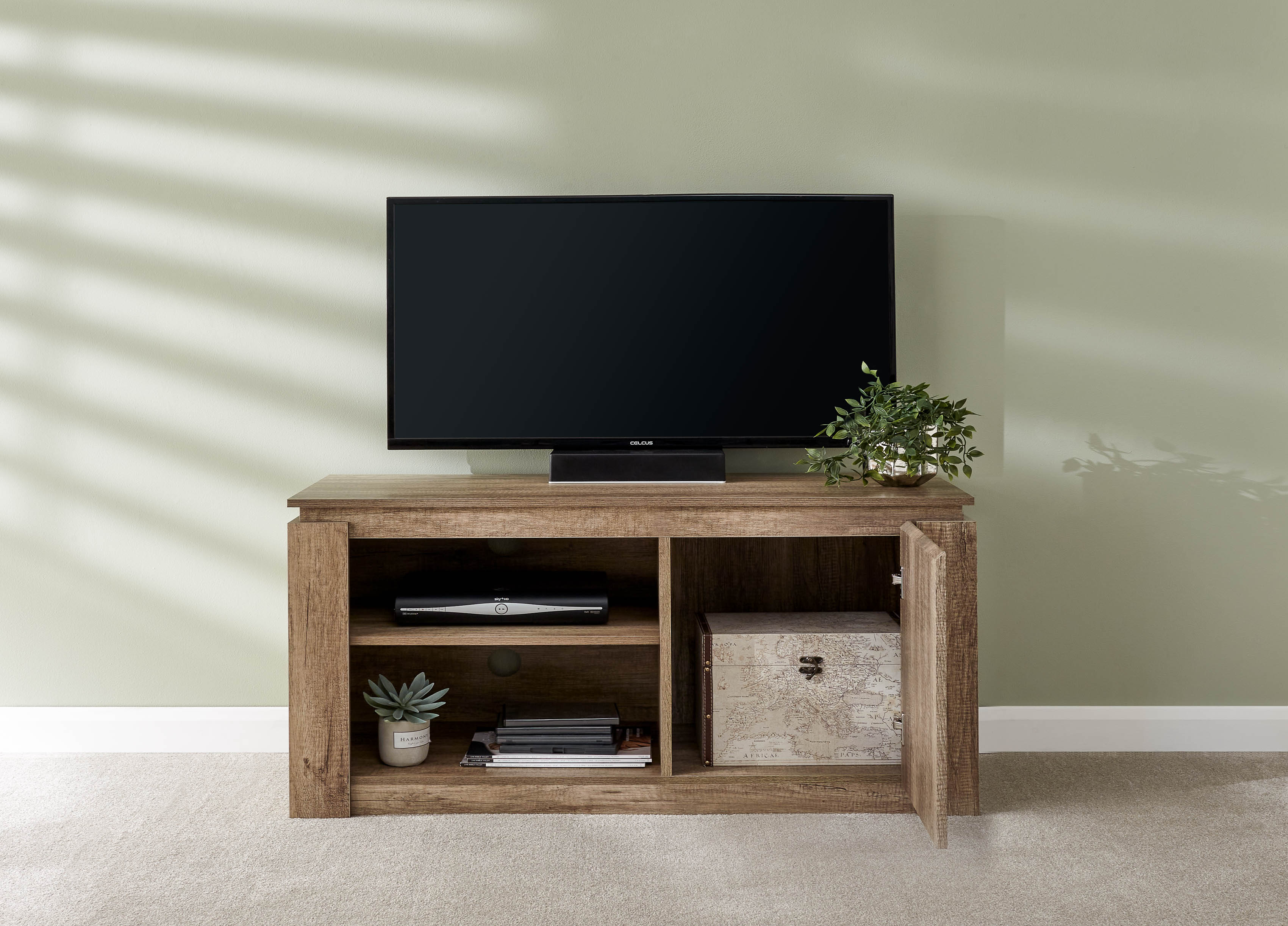 GFW TV Unit Canyon Oak Compact TV Unit Bed Kings