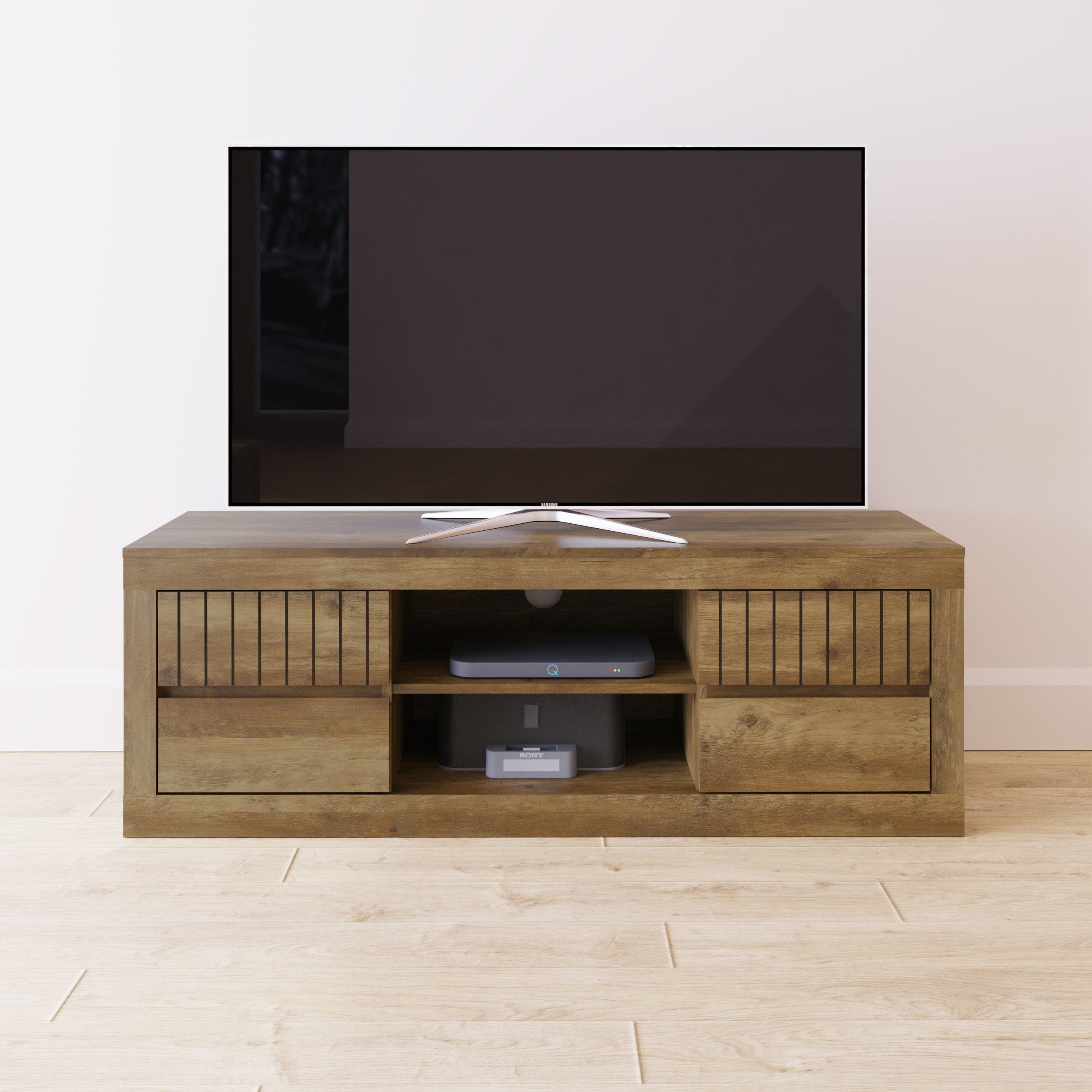 GFW TV Unit Cartmel TV Unit Knotty Oak Bed Kings