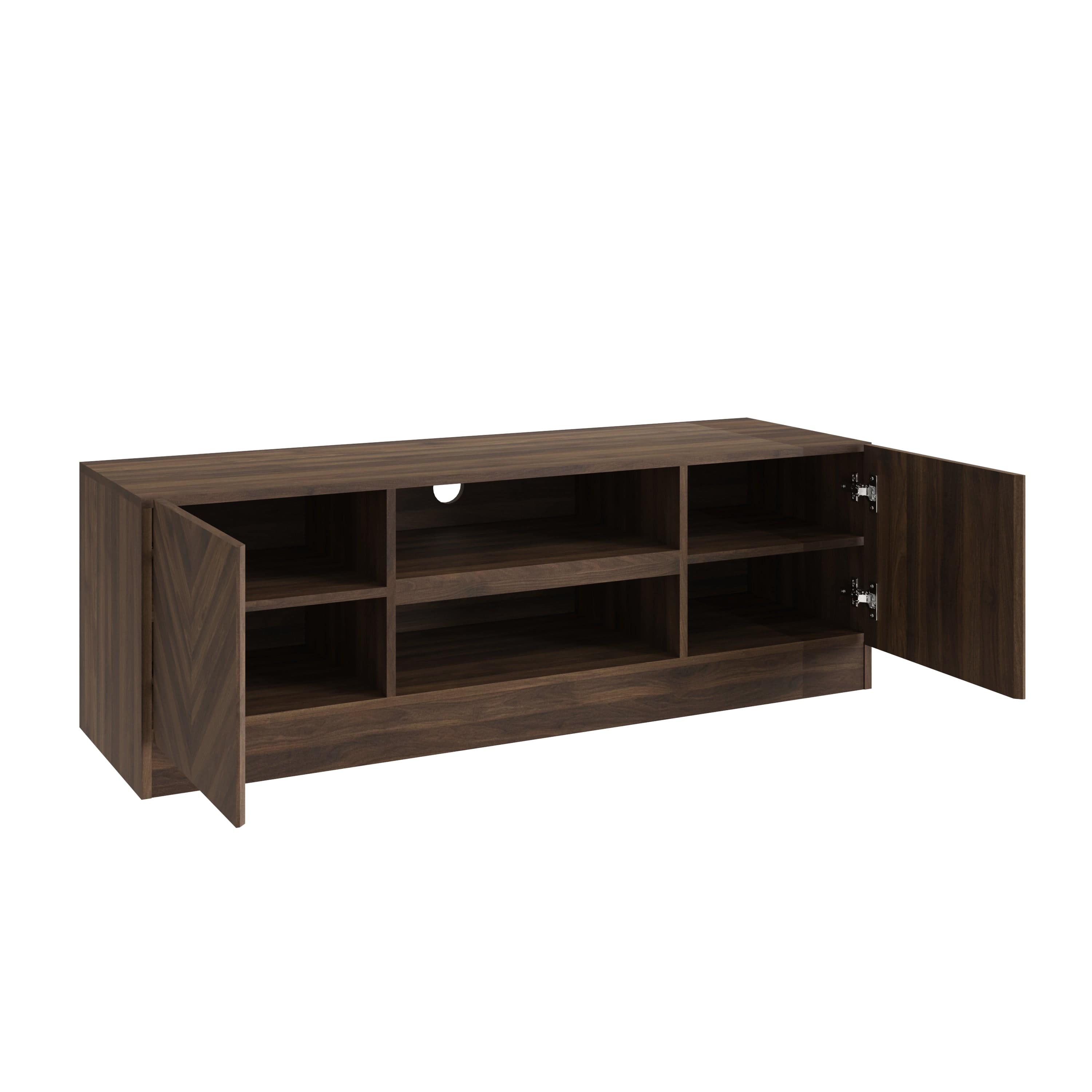 GFW TV Unit Catania 2 Door Tv Unit Royal Walnut Bed Kings