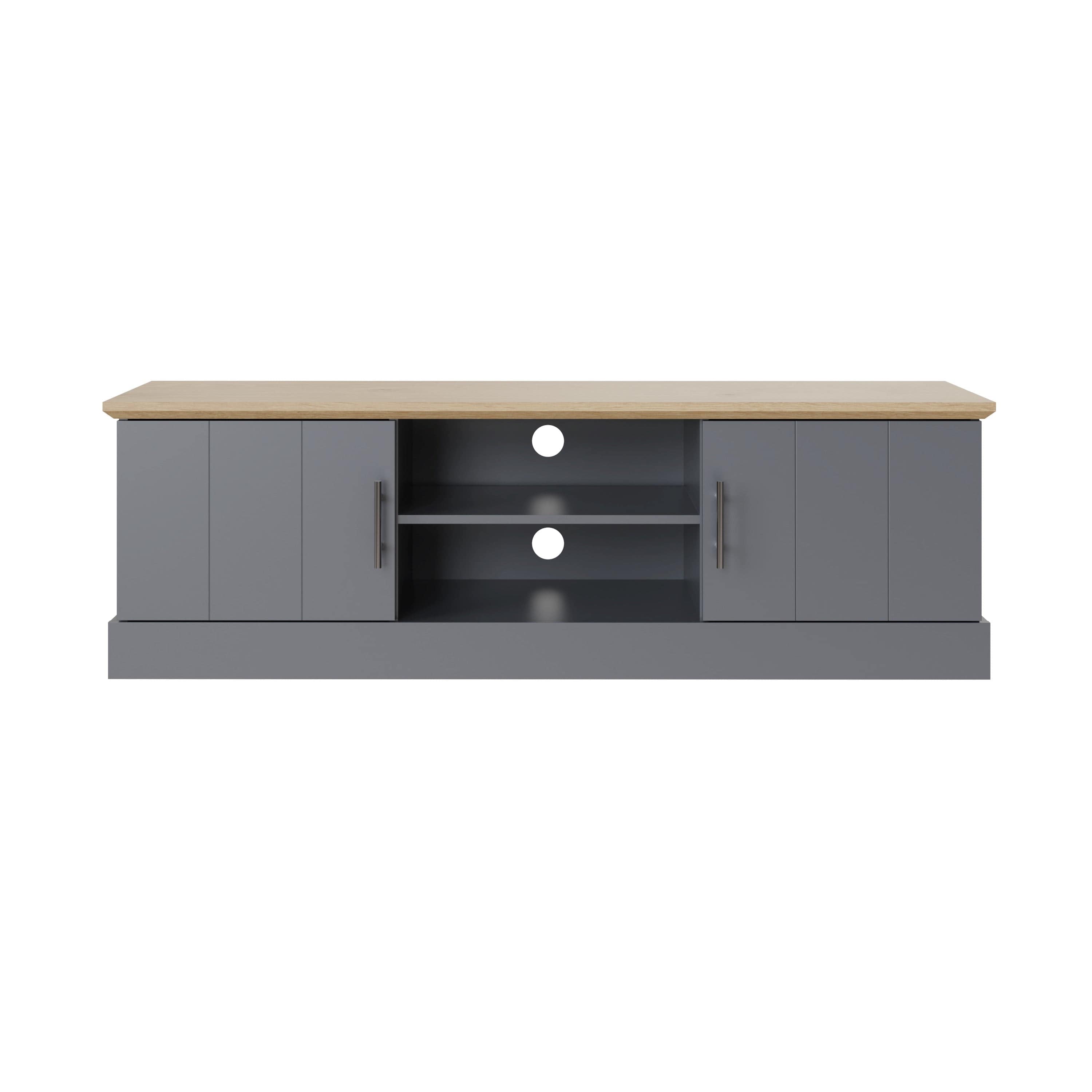 GFW TV Unit Kendal Large Tv Unit Slate Blue Bed Kings