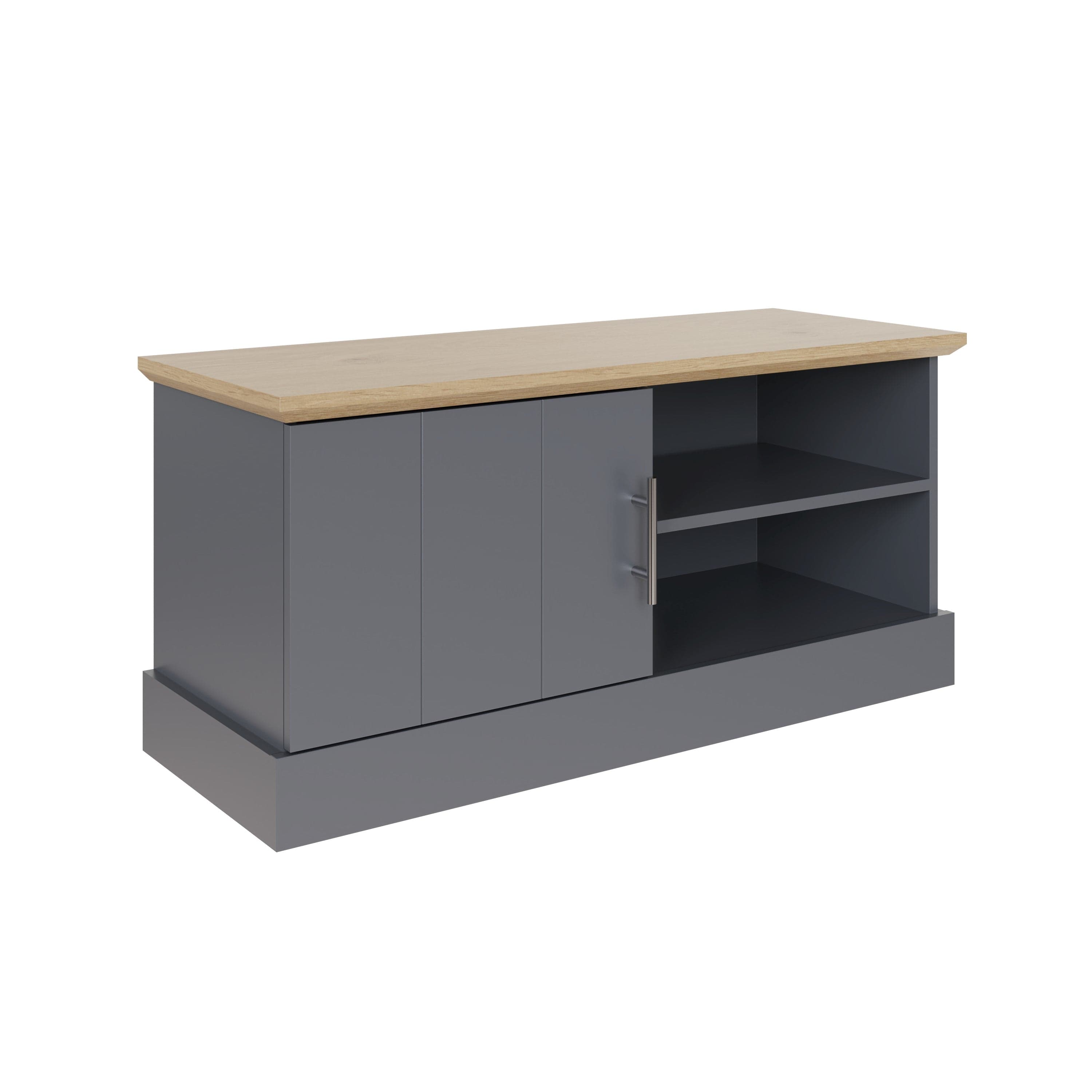 GFW TV Unit Kendal Small Tv Unit Slate Blue Bed Kings