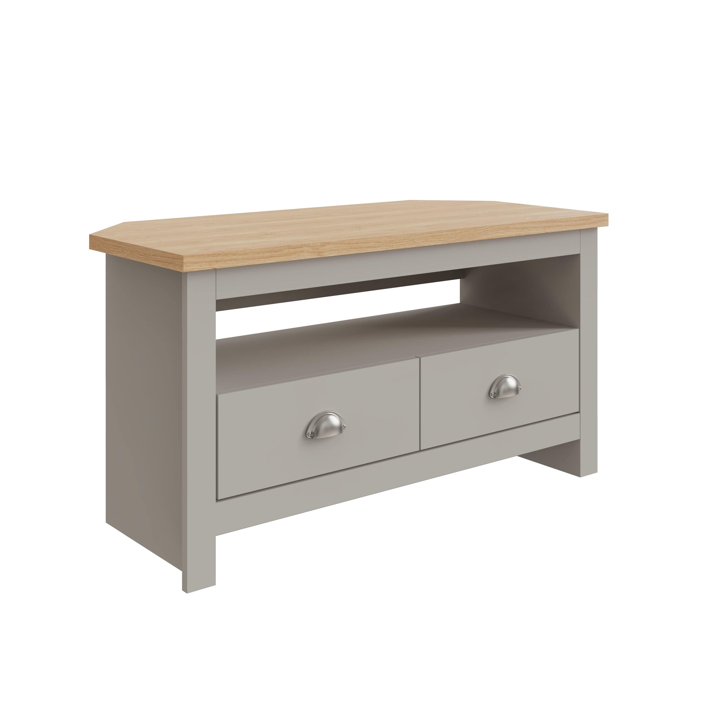 GFW TV Unit Lancaster Corner TV Unit Grey Bed Kings