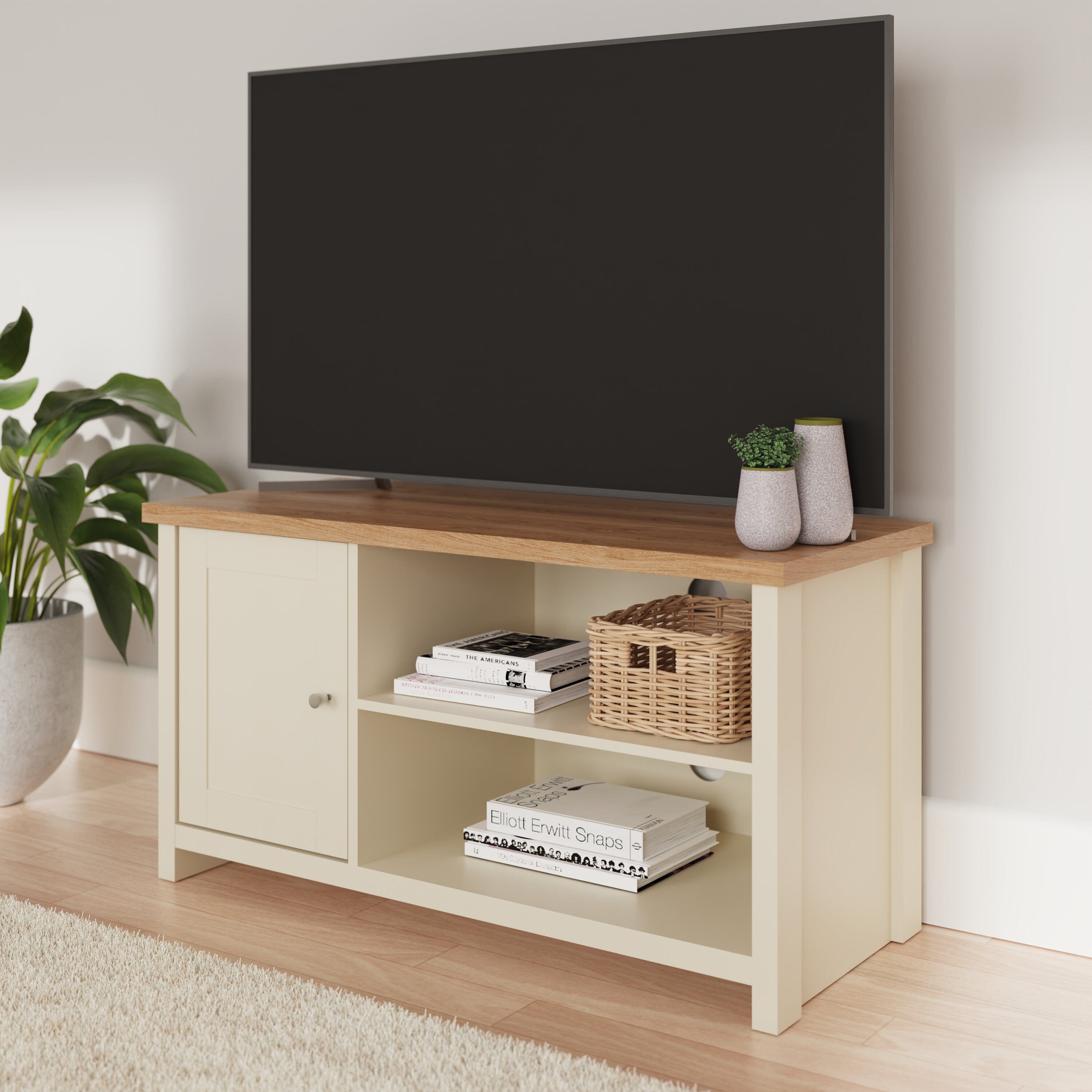 GFW TV Unit Lancaster Small TV Cabinet Cream Bed Kings