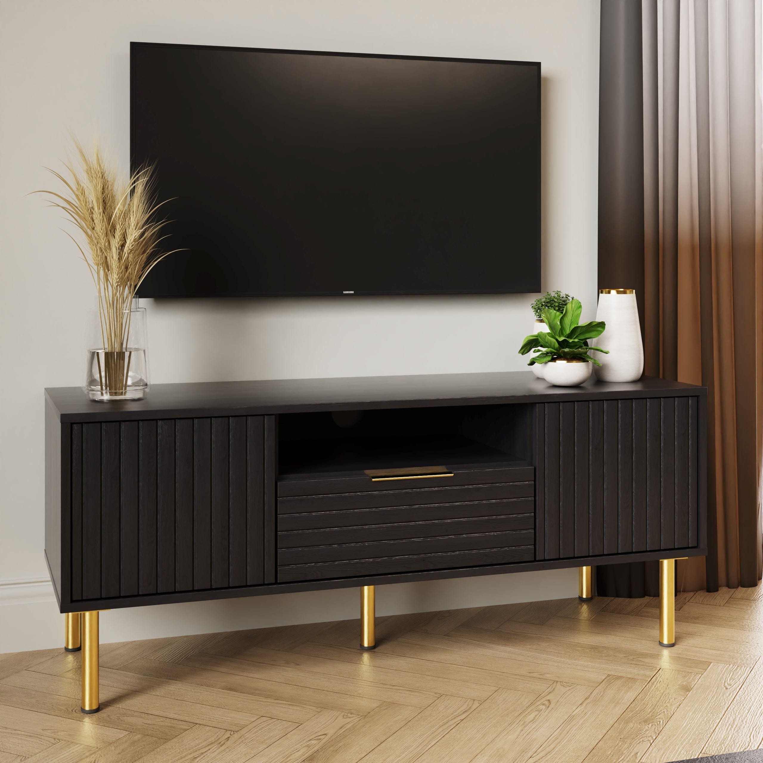 GFW TV Unit Nervata TV Unit Black Bed Kings