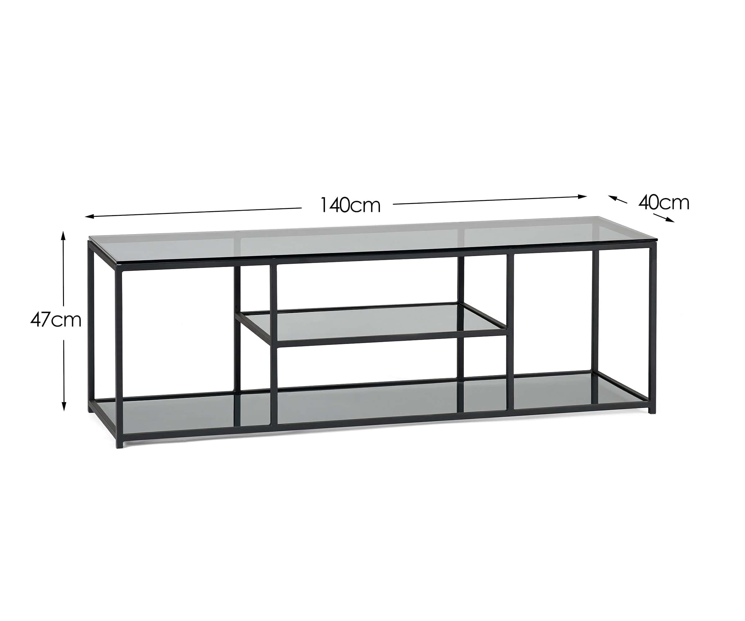 Julian Bowen TV Unit Chicago Tv Unit Smoked Glass Bed Kings