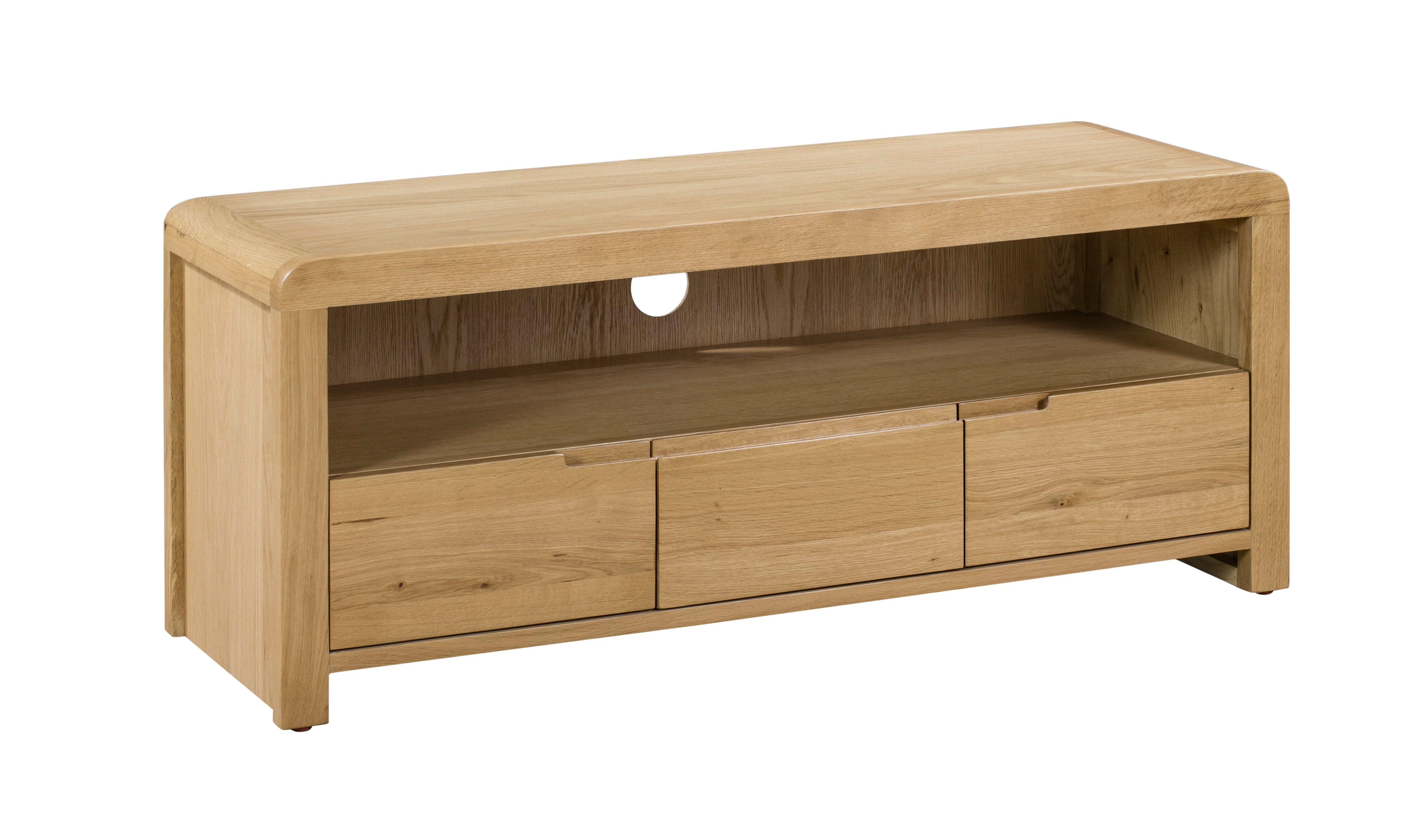 Julian Bowen TV Unit Curve Oak TV Unit Bed Kings