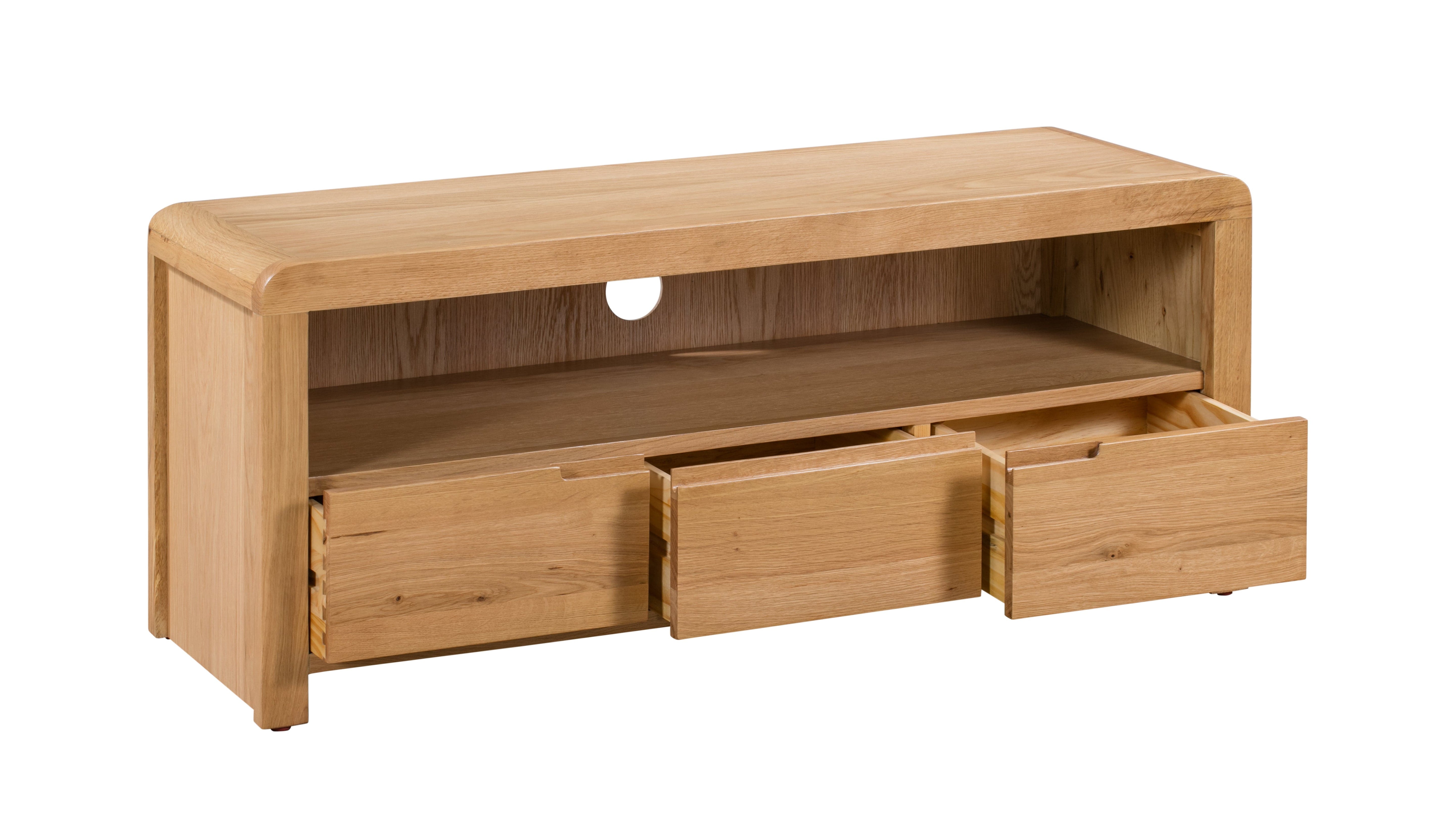 Julian Bowen TV Unit Curve Oak TV Unit Bed Kings