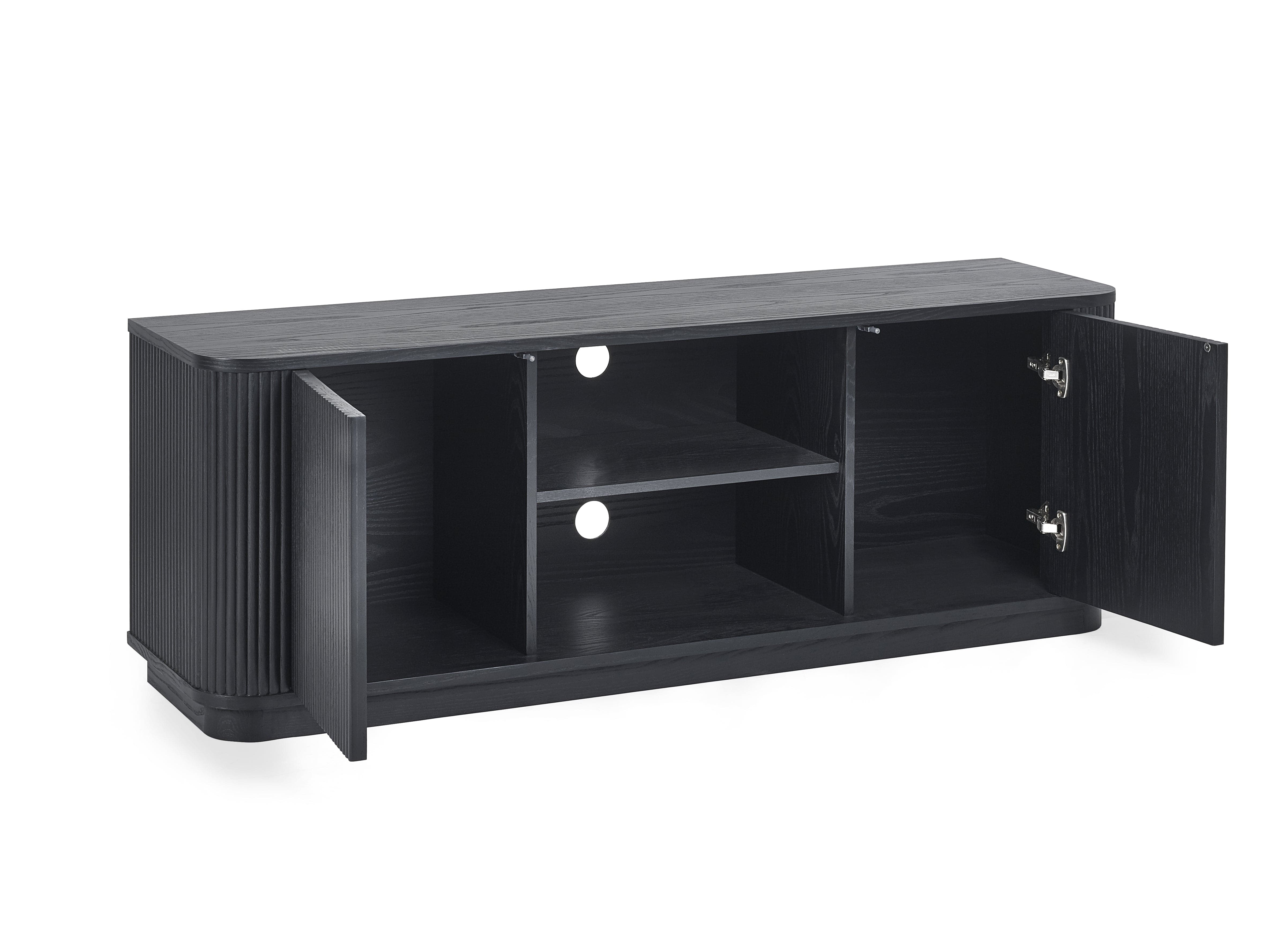 Julian Bowen TV Unit Louis Fluted Tv Unit - Black Bed Kings