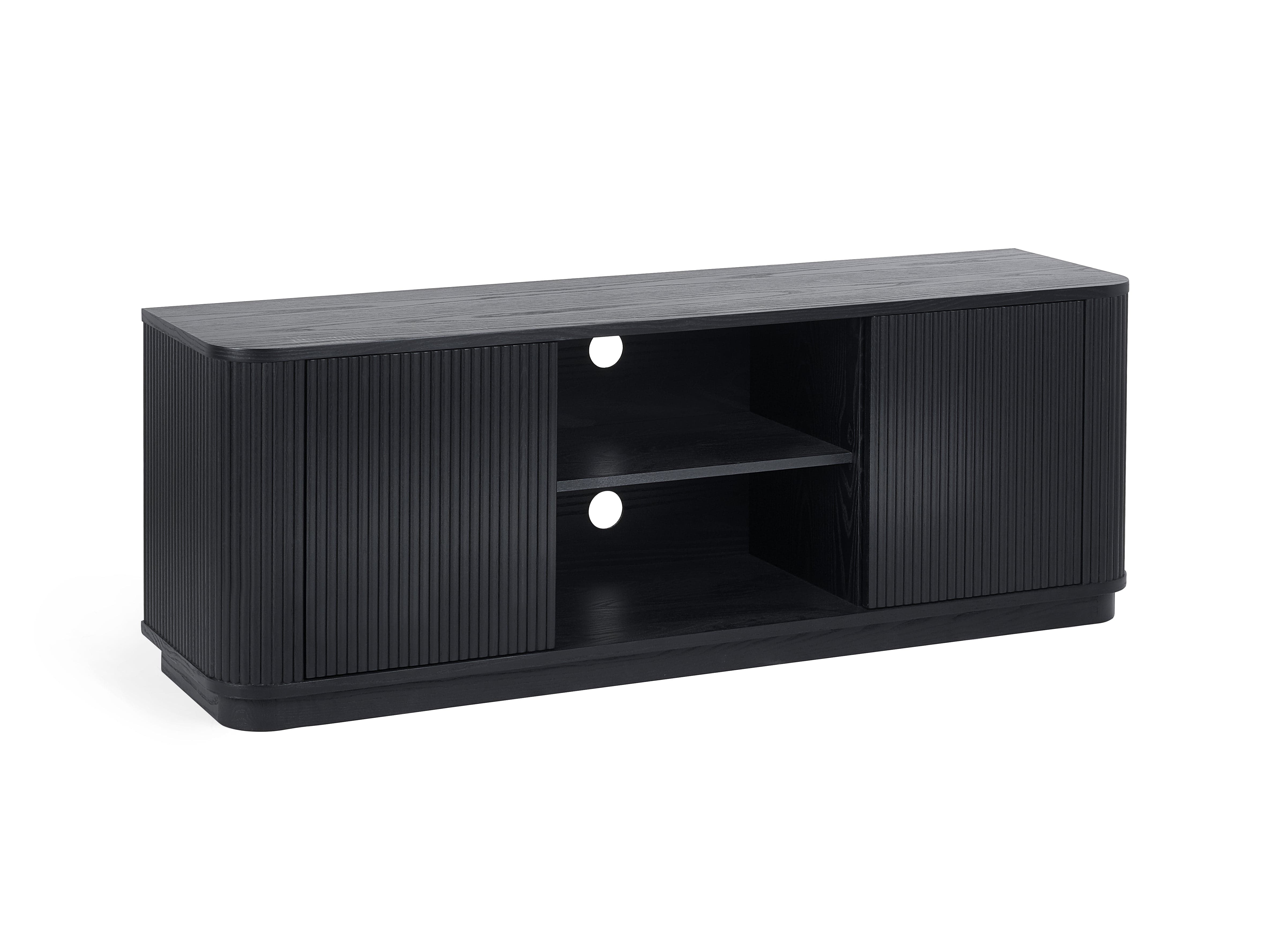 Julian Bowen TV Unit Louis Fluted Tv Unit - Black Bed Kings