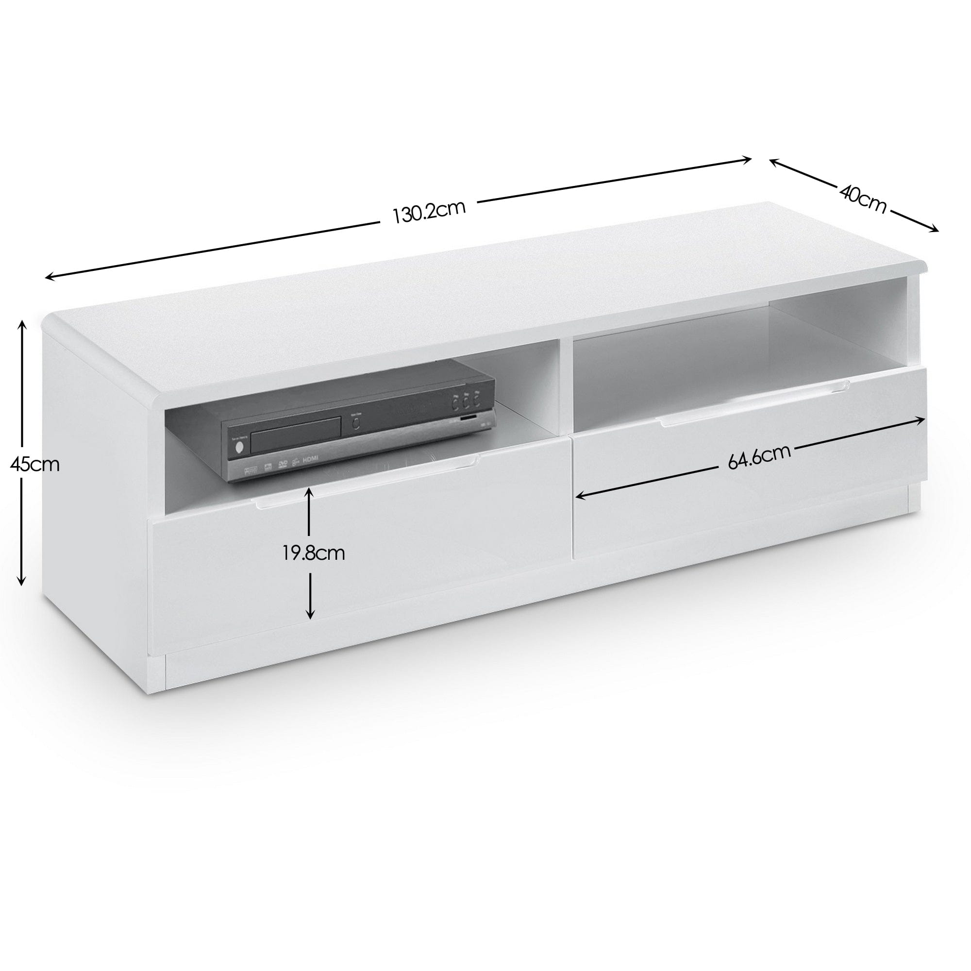 Julian Bowen TV Unit Manhattan 2 Drawer Media Unit Bed Kings