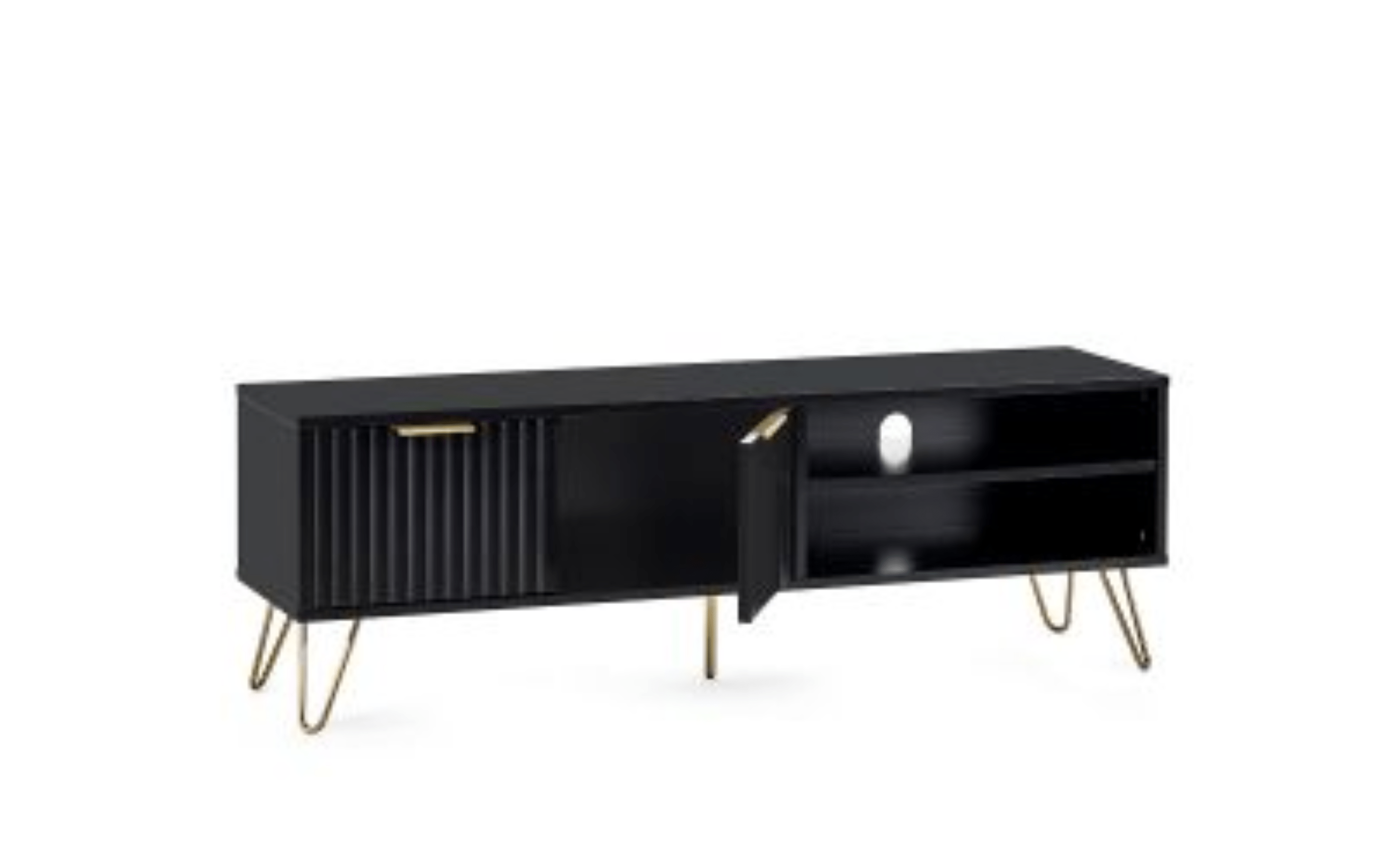 Julian Bowen TV Unit Murano Tv Unit - Matt Black Bed Kings