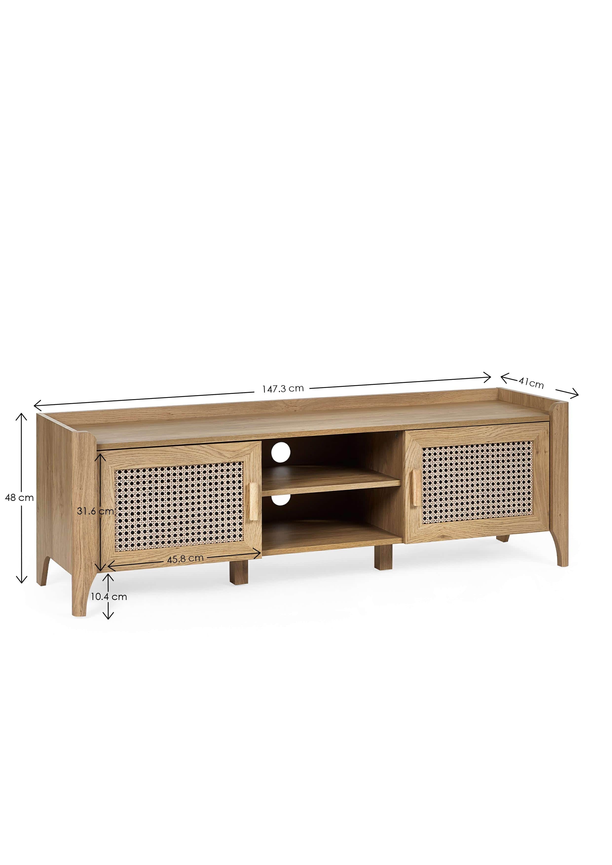 Julian Bowen TV Unit Sydney Media Unit - Rattan Effect Bed Kings