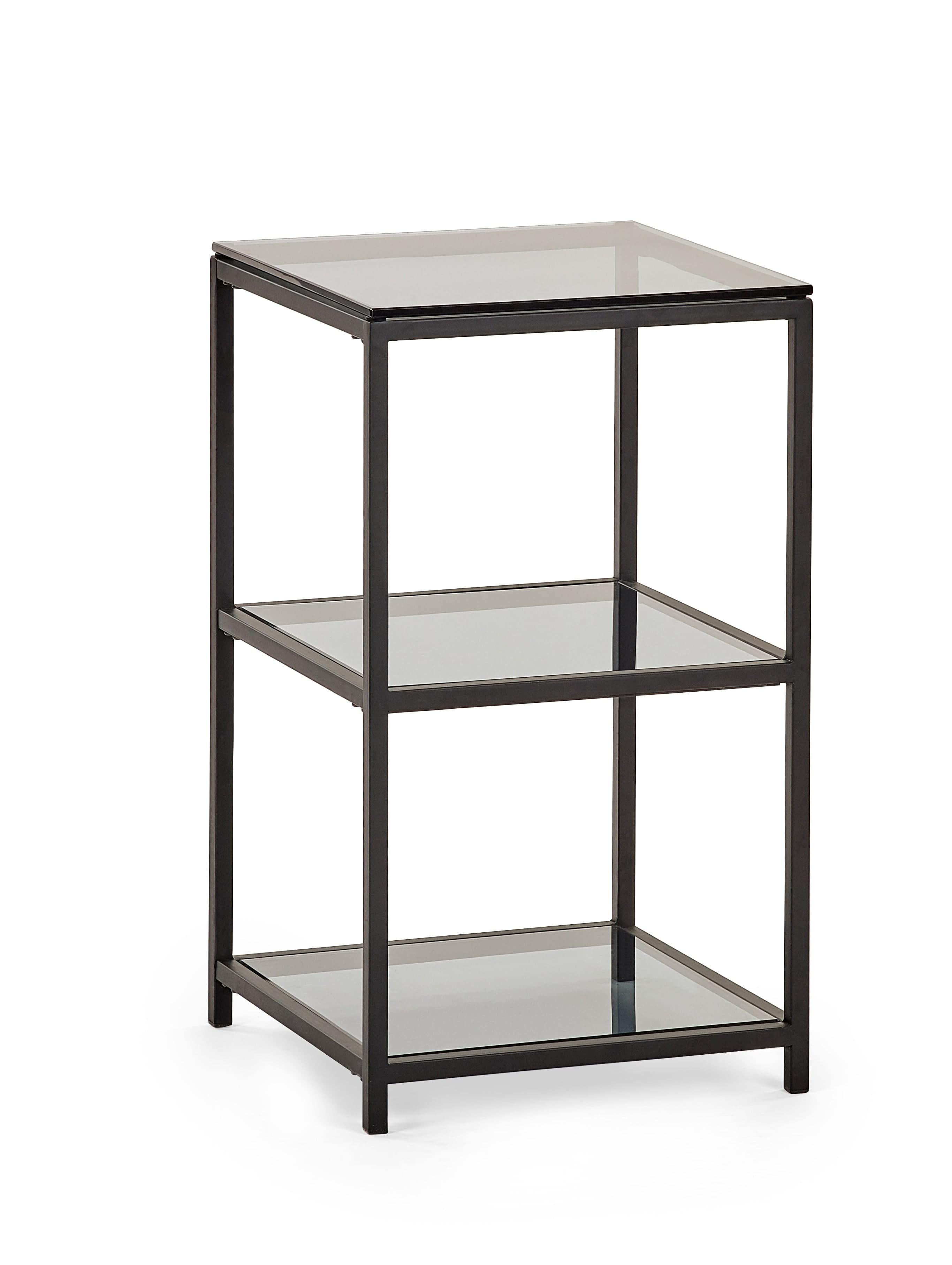 Chicago Tall Narrow Side Table Smoked Glass