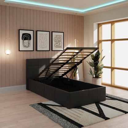 End Lift Ottoman Bed Black