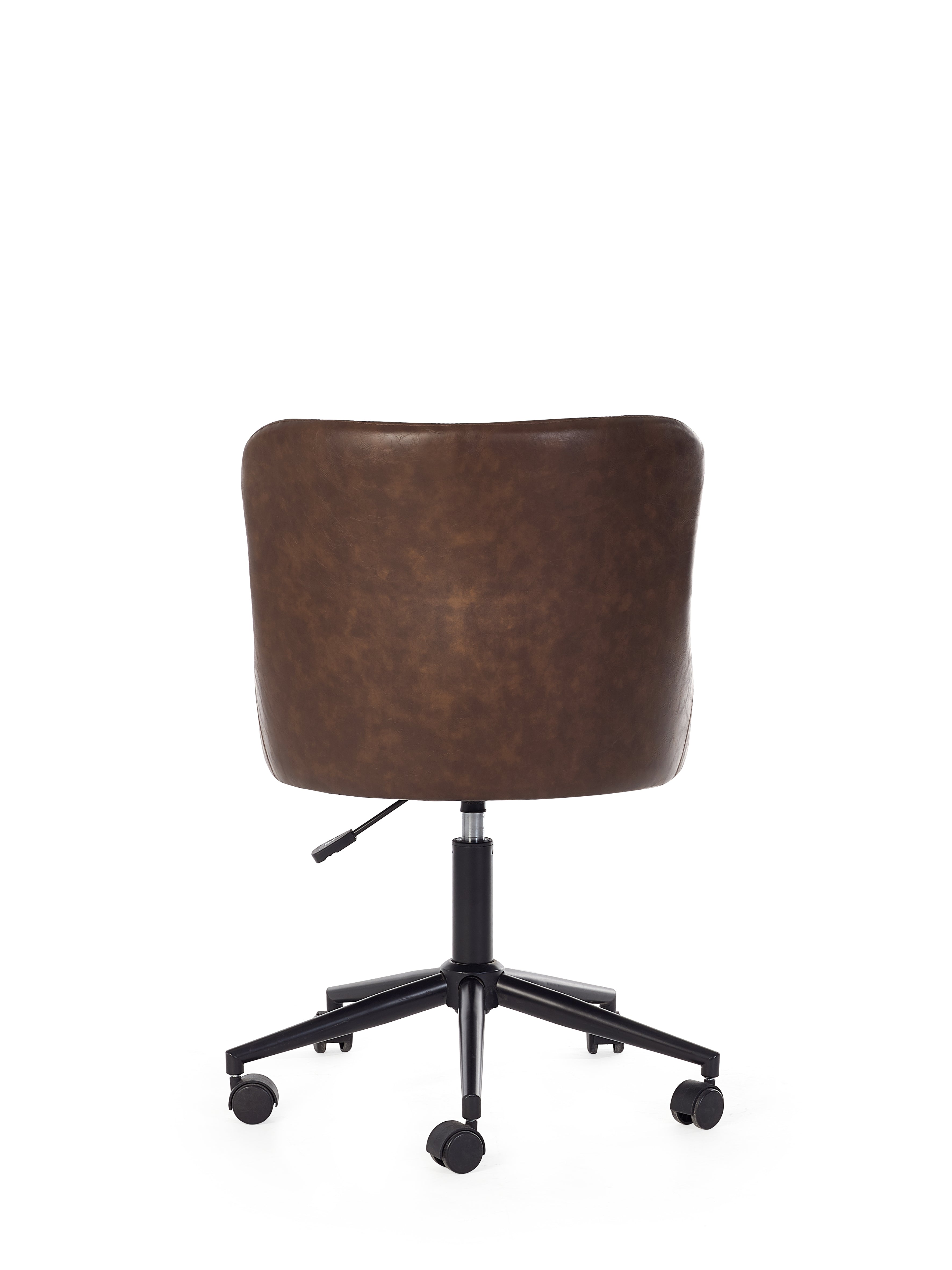 Luxe Office Chair In Brown Faux Leather