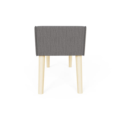 Milan Upholstered Bench Dark Grey Hopsack